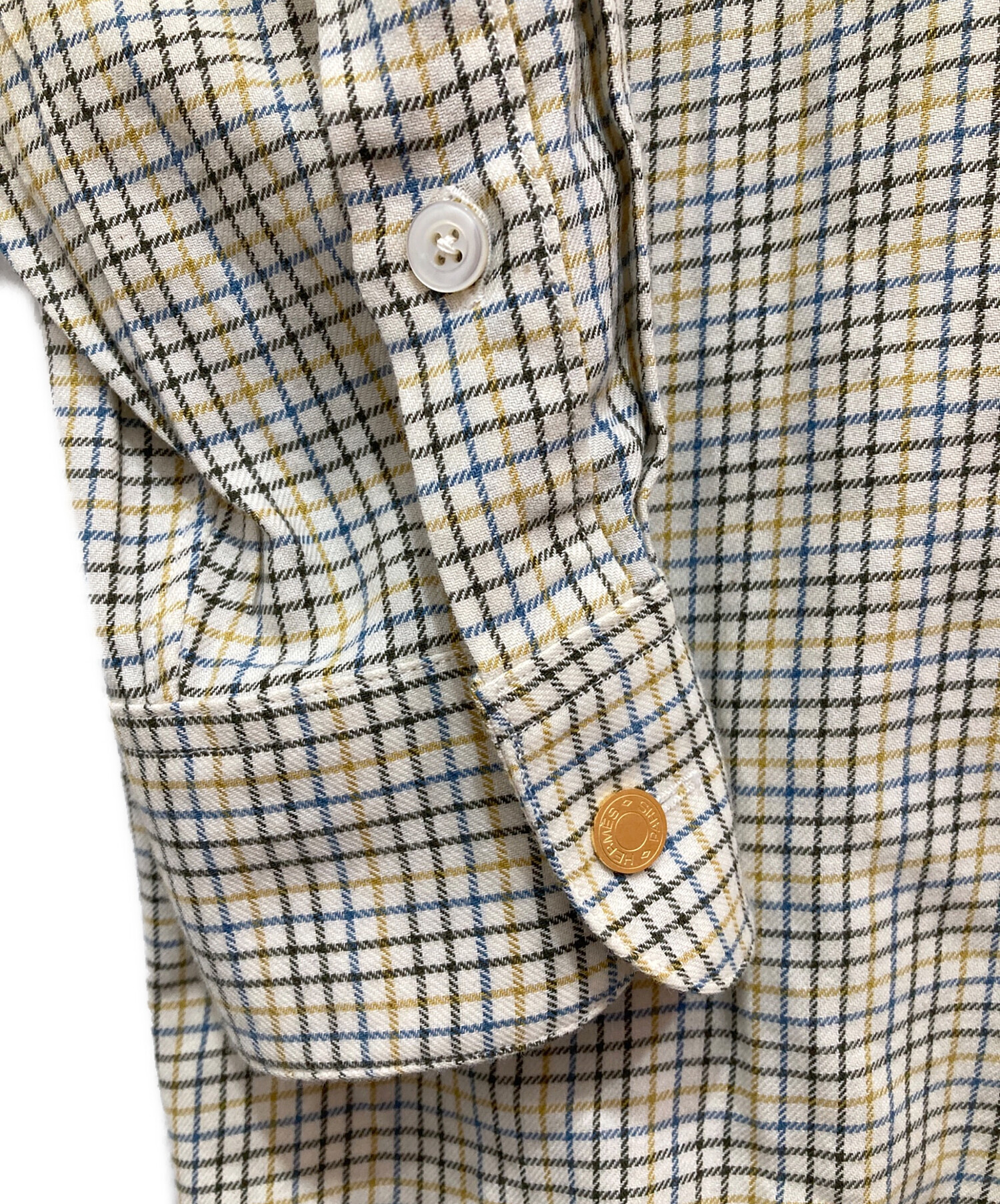 中古・古着通販】HERMES (エルメス) セリエボタンチェックシャツ