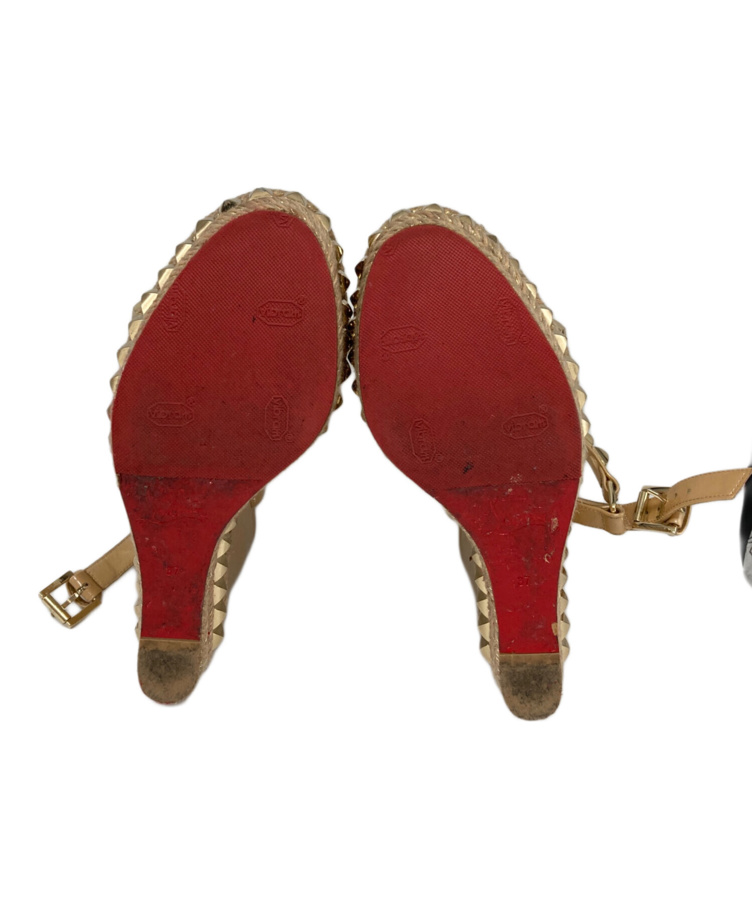 Christian Louboutin ベージュ サンダル 中古・古着通販】Christian Louboutin (クリスチャン・ルブタン