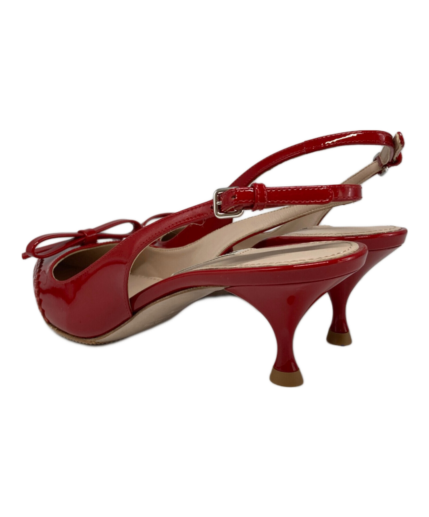 中古・古着通販】MIU MIU (ミュウミュウ) ストラップパンプス レッド
