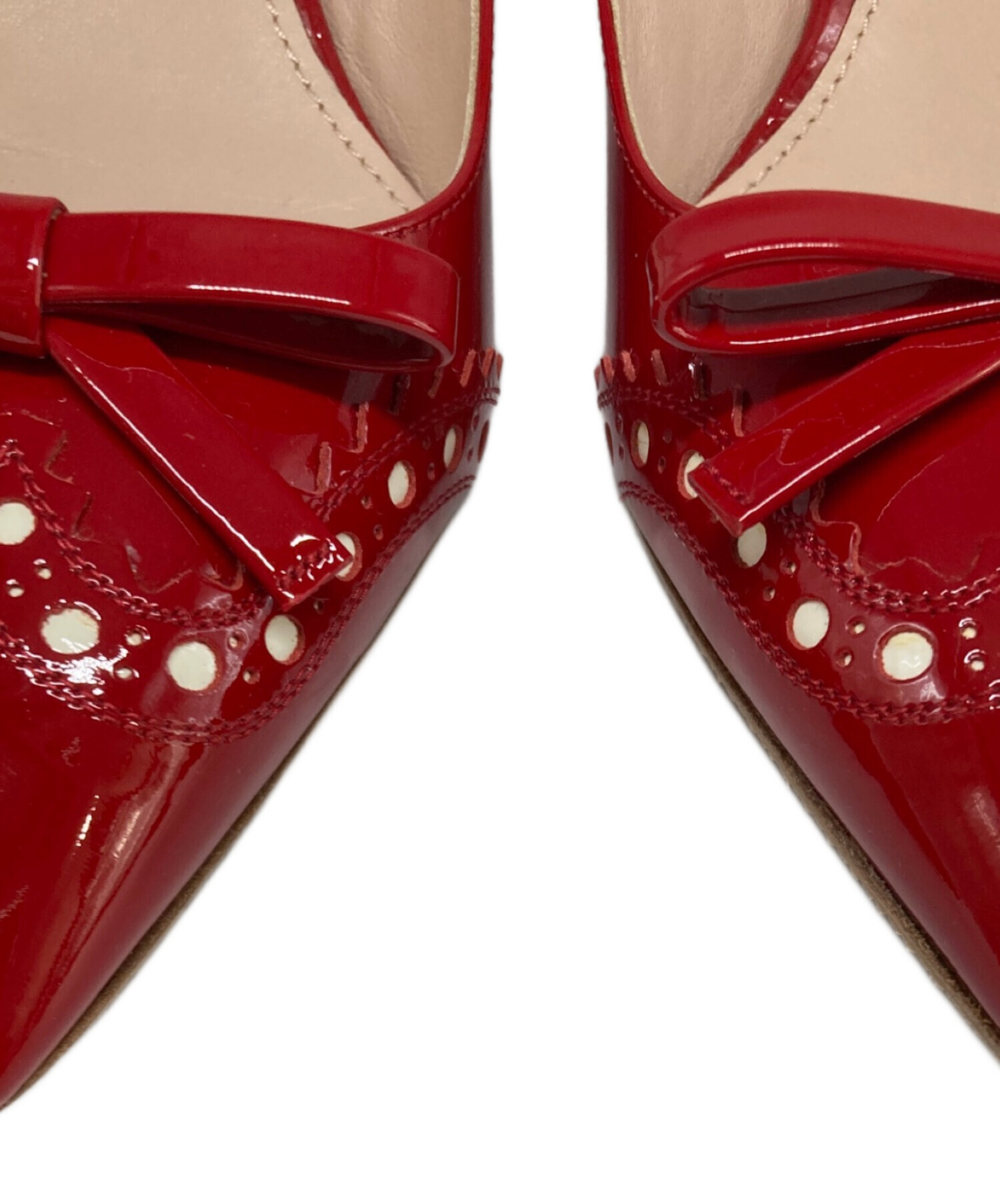 miumiu 厚底 赤サテン ワンストラップ 34サイズ 中古・古着通販】MIU MIU (ミュウミュウ) ストラップパンプス レッド