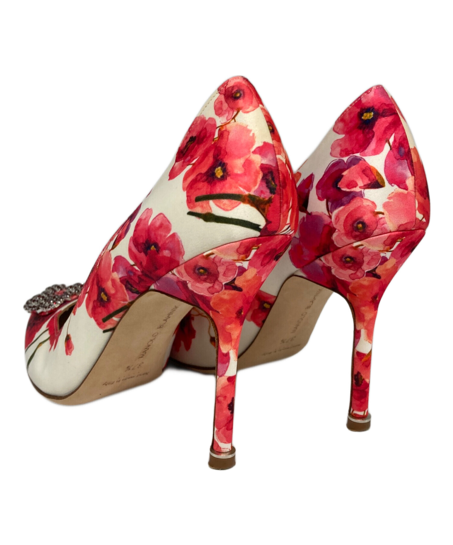 MANOLO BLAHNIK マノロブラニク　ピンク　薔薇　37 ヴィンテージ Manolo Blahnik pink floral heels (EU 37 / US 6,5) – Vintage Baby