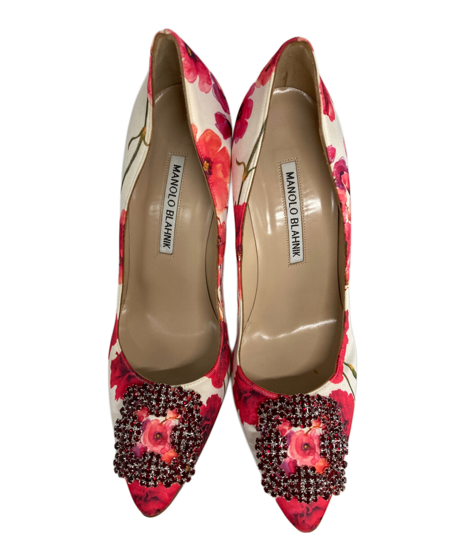 MANOLO BLAHNIK マノロブラニク　ピンク　薔薇　37 ヴィンテージ 中古・古着通販】Manolo Blahnik (マノロブラニク) フラワープリント