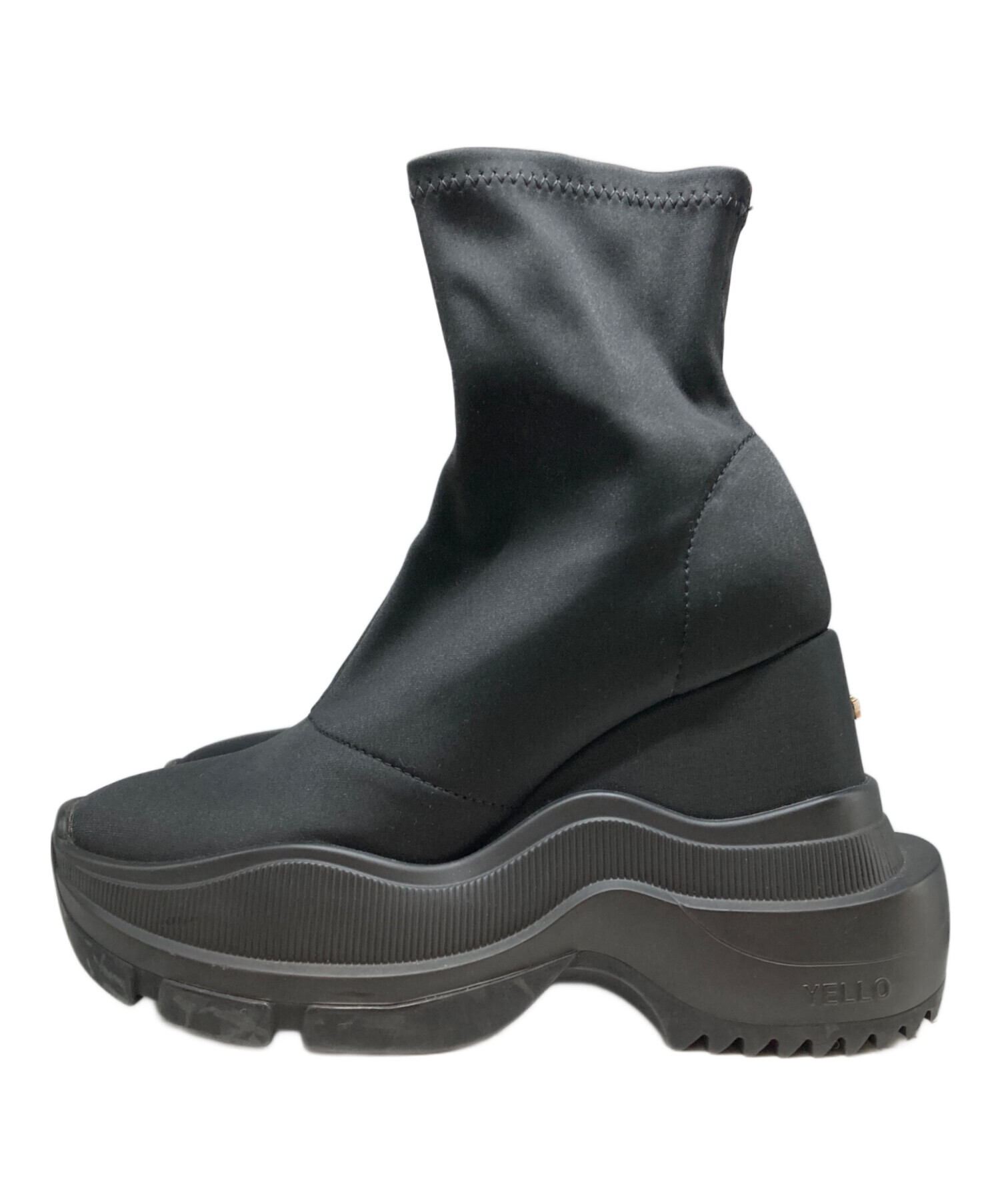 中古・古着通販】YELLO (イエロ) SINGLE SNEAKER SHORT BOOTS ブラック