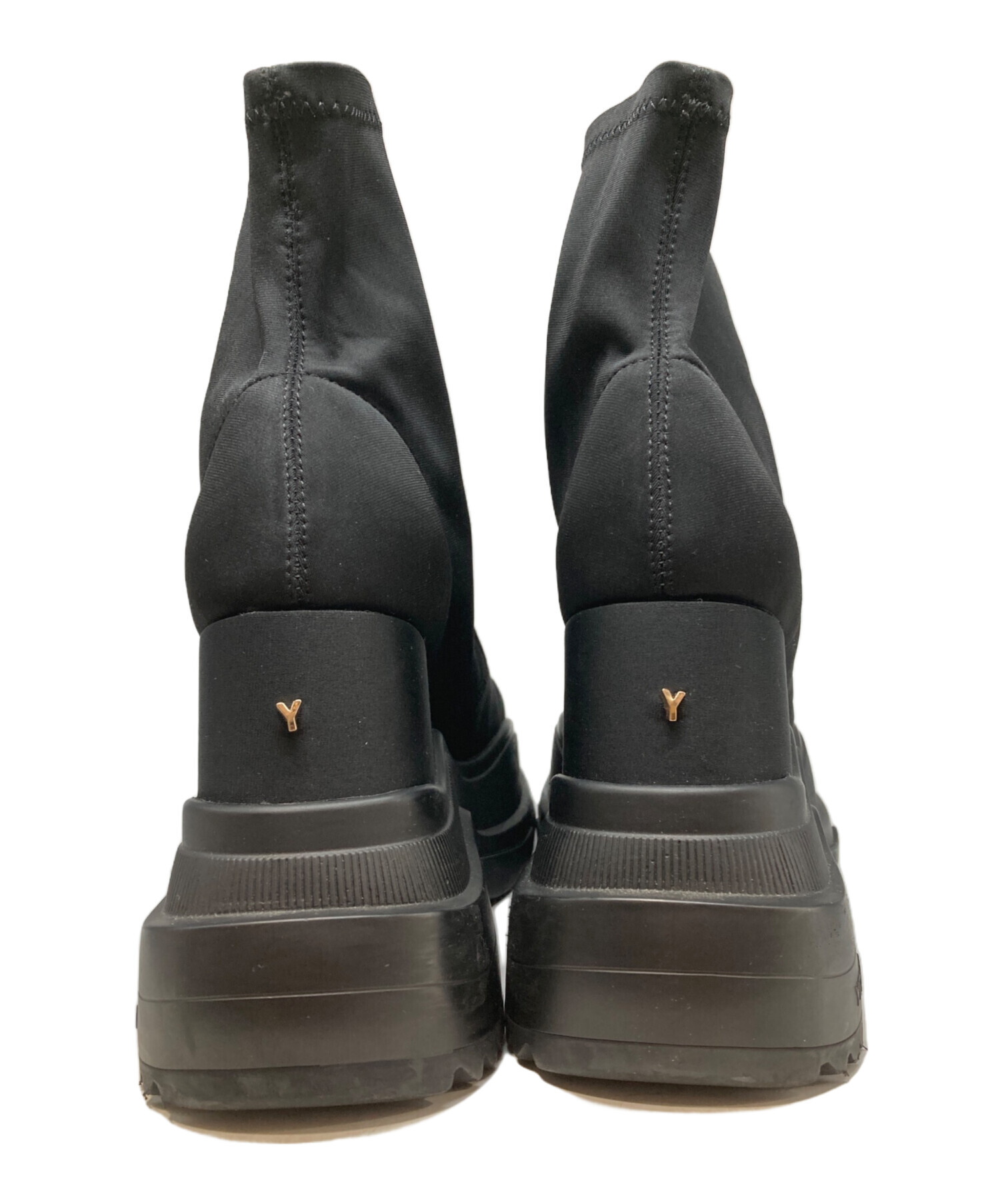 YELLO SHORT BOOTS イエロ シューズ Sサイズ 中古・古着通販】YELLO (イエロ) SINGLE SNEAKER SHORT BOOTS ブラック