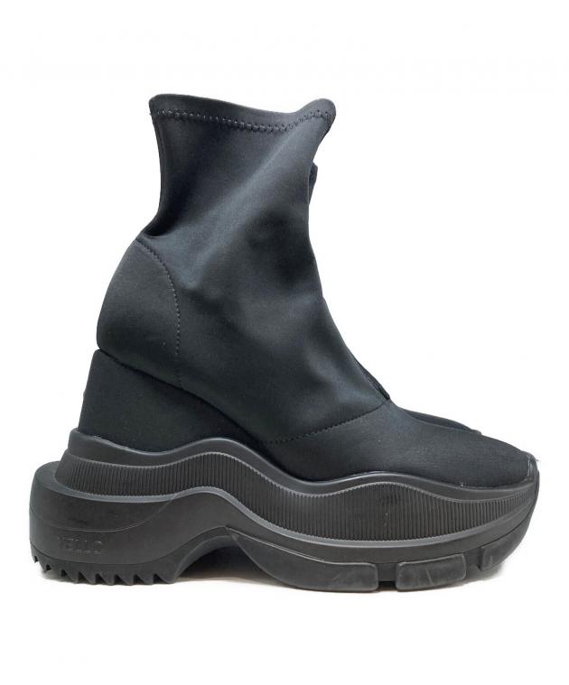 中古・古着通販】YELLO (イエロ) SINGLE SNEAKER SHORT BOOTS ブラック