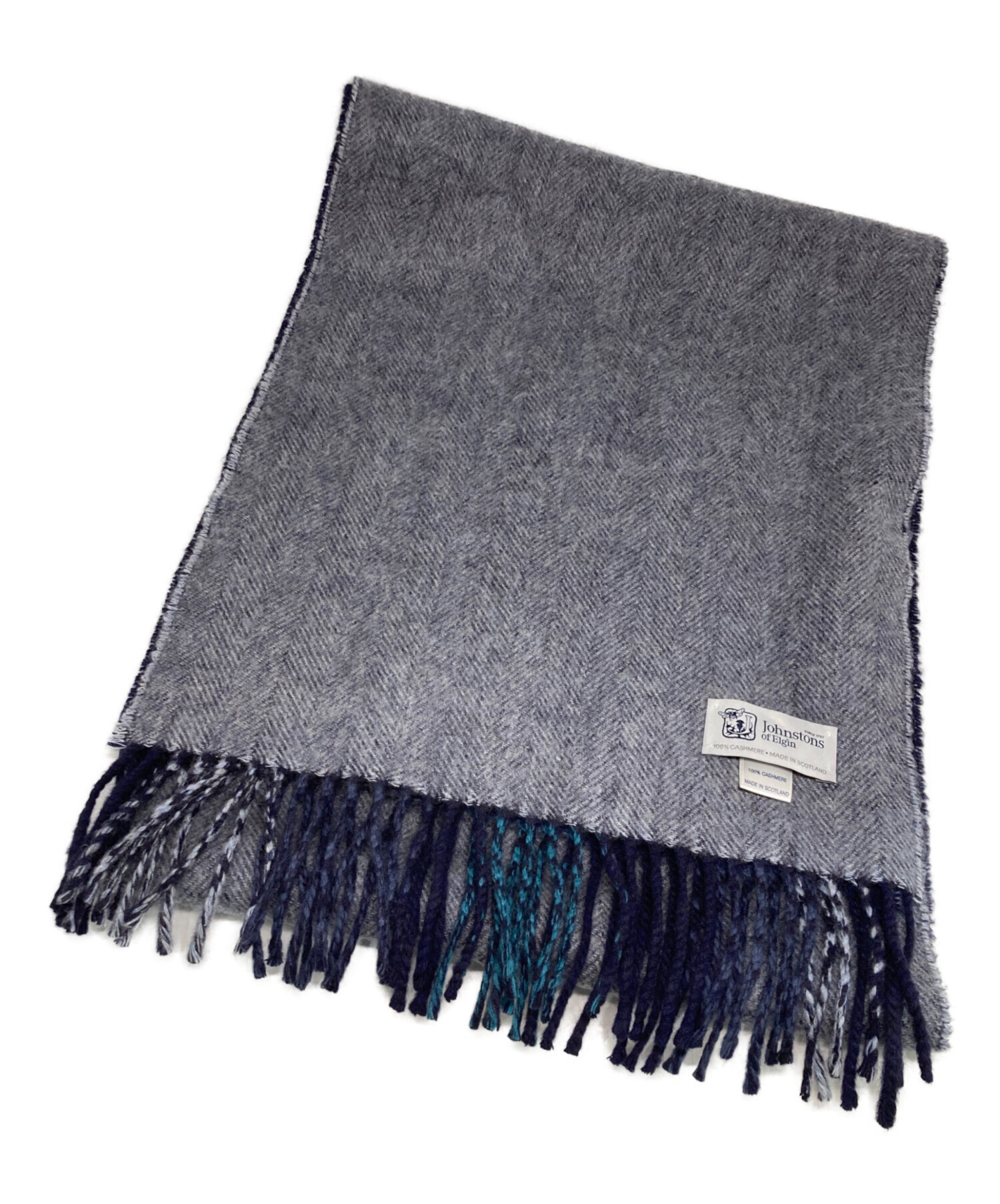 Johnstons カシミヤ シルク マフラー ストライプ 中古・古着通販】JOHNSTONS OF ELGIN (ジョンストンズ オブ エルガン