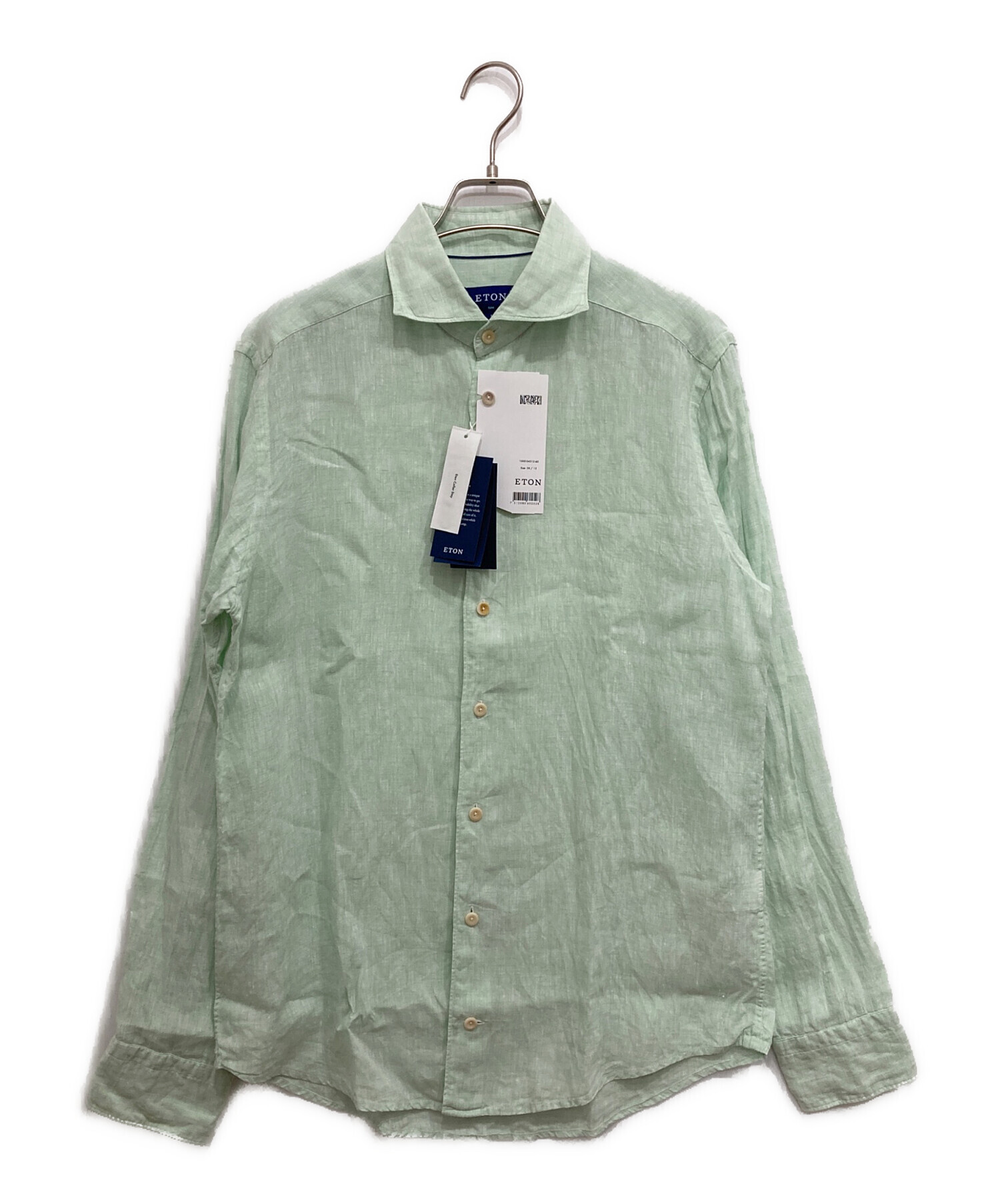 中古・古着通販】ETON (イートン) リネンシャツ 黄緑 サイズ:S 未使用 
