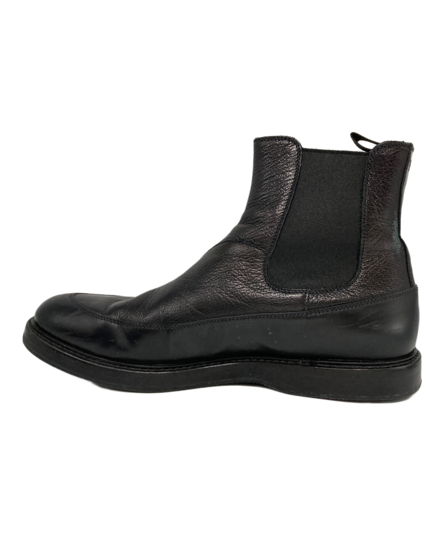 EMPORIO ARMANIサイドゴア本革ショートブーツ黒アルマーニ39 中古・古着通販】EMPORIO ARMANI (エンポリオ アルマーニ) サイドゴア