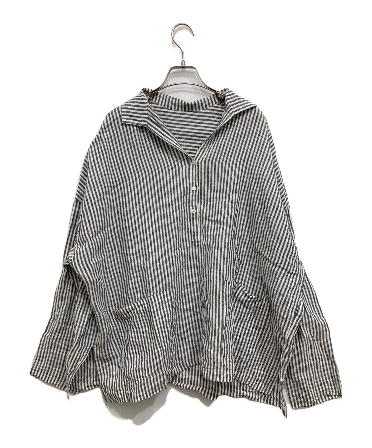 journal standard luxe / ジャーナルスタンダードラックス | 2022SS | 60リネンワッシャー ポンチョ トップス | F | ブラック | レディース journal standard luxe / ジャーナルスタンダードラックス | 2022SS 60