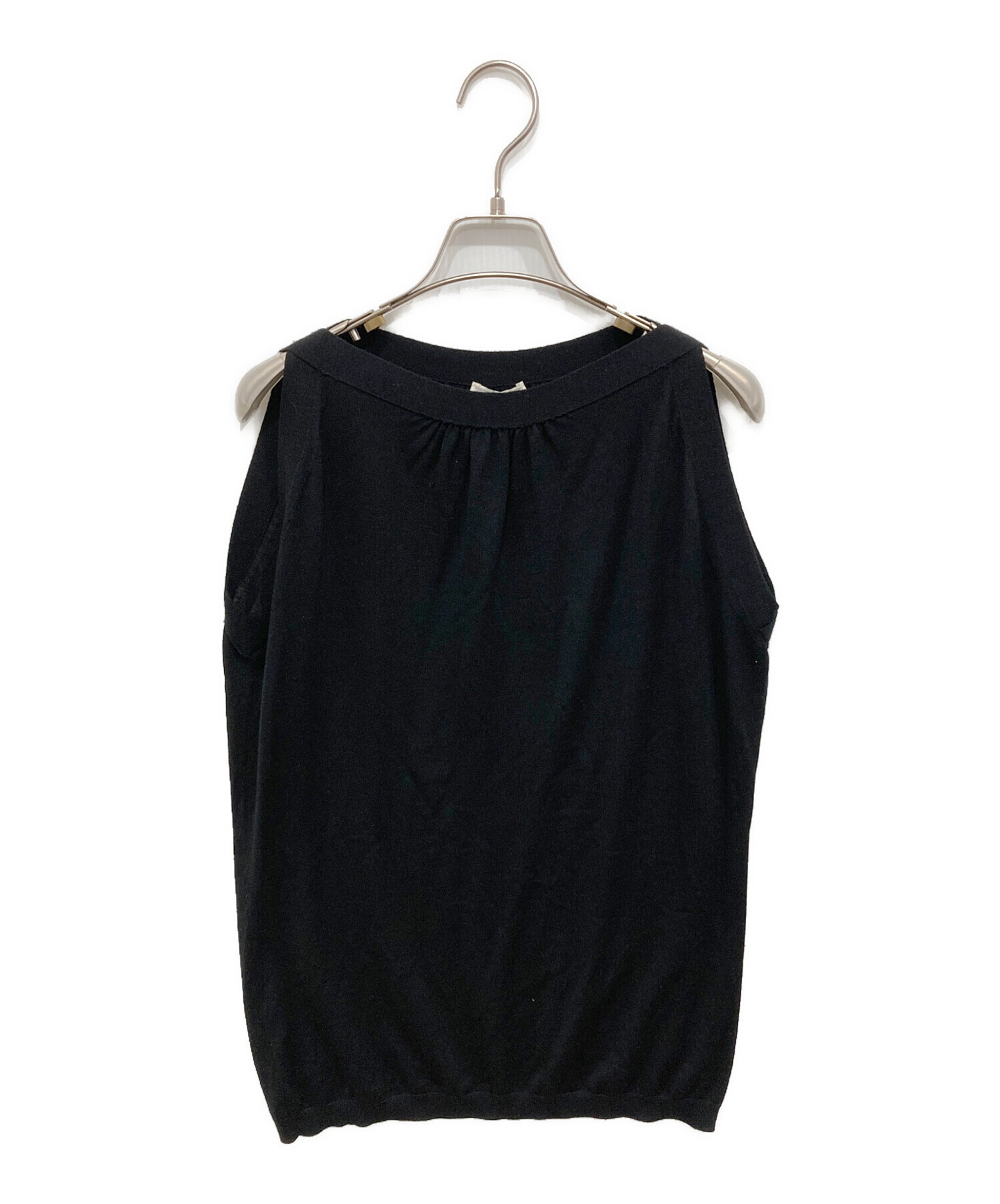中古・古着通販】PRADA (プラダ) ウールノースリーブニット ブラック