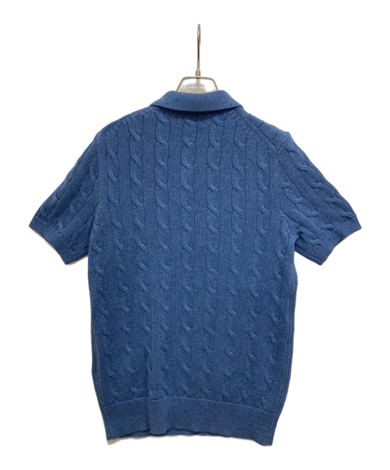 【未使用級✨】ポロラルフローレン 半袖 ケーブルニットポロシャツ QRタグ 紺L 中古・古着通販】POLO RALPH LAUREN (ポロ・ラルフローレン) 半袖