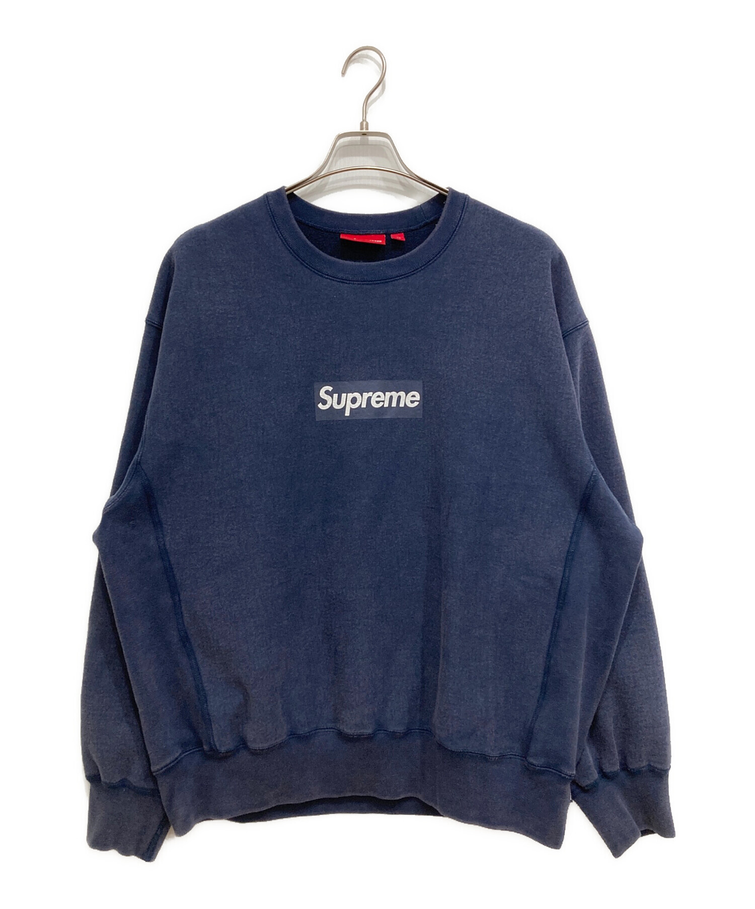 シュプリーム　Supreme スウェット M ネイビー/ブルー 中古・古着通販】Supreme (シュプリーム) washed box logo crewneck