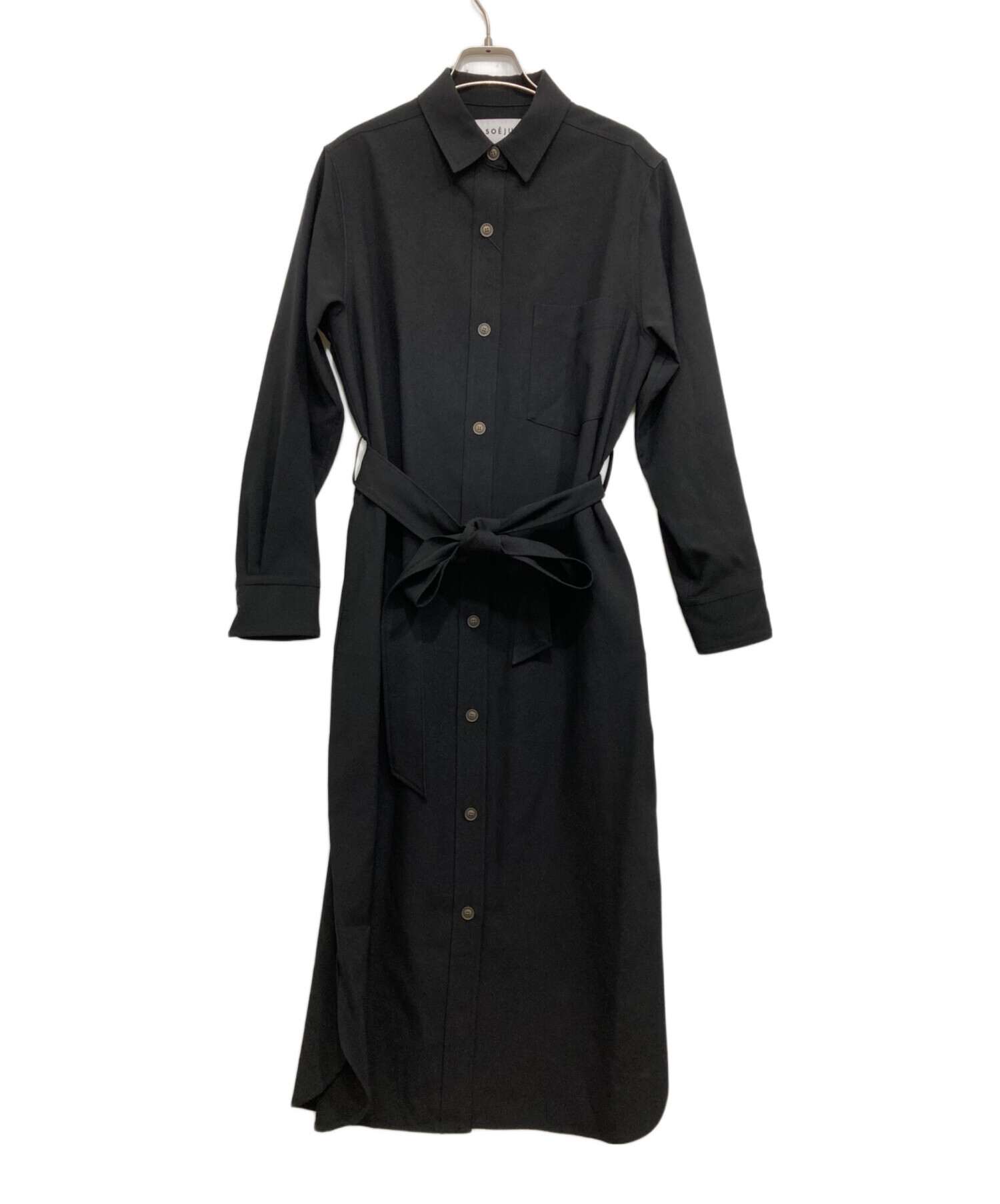 ブラックxs soeju ソフトオックスシャツワンピース Wardrobe Essentials – Soft Ox Shirt Dress –