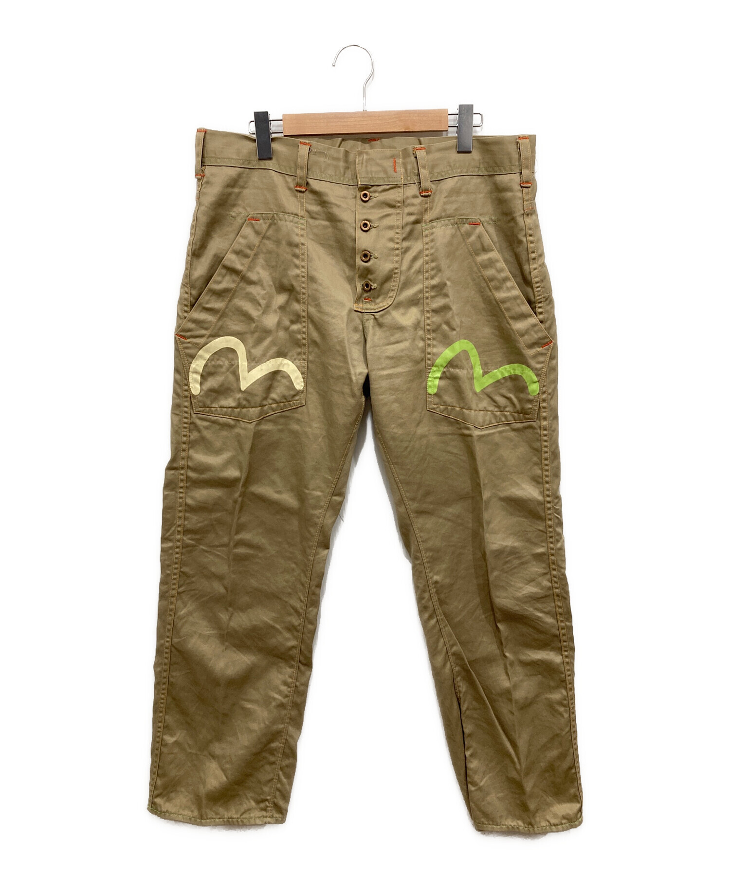 EVISUエヴィス　シンチバックベイカーカモメSIOTANI BROTHERS 中古・古着通販】EVISU (エヴィス) 9055シンチバックベイカーパンツ