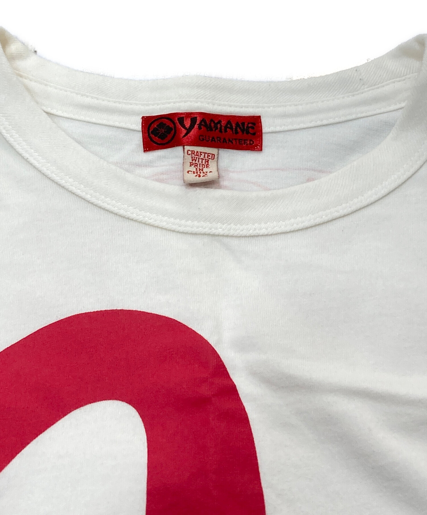 中古・古着通販】YAMANE (ヤマネ) プリントTシャツ ホワイト サイズ 