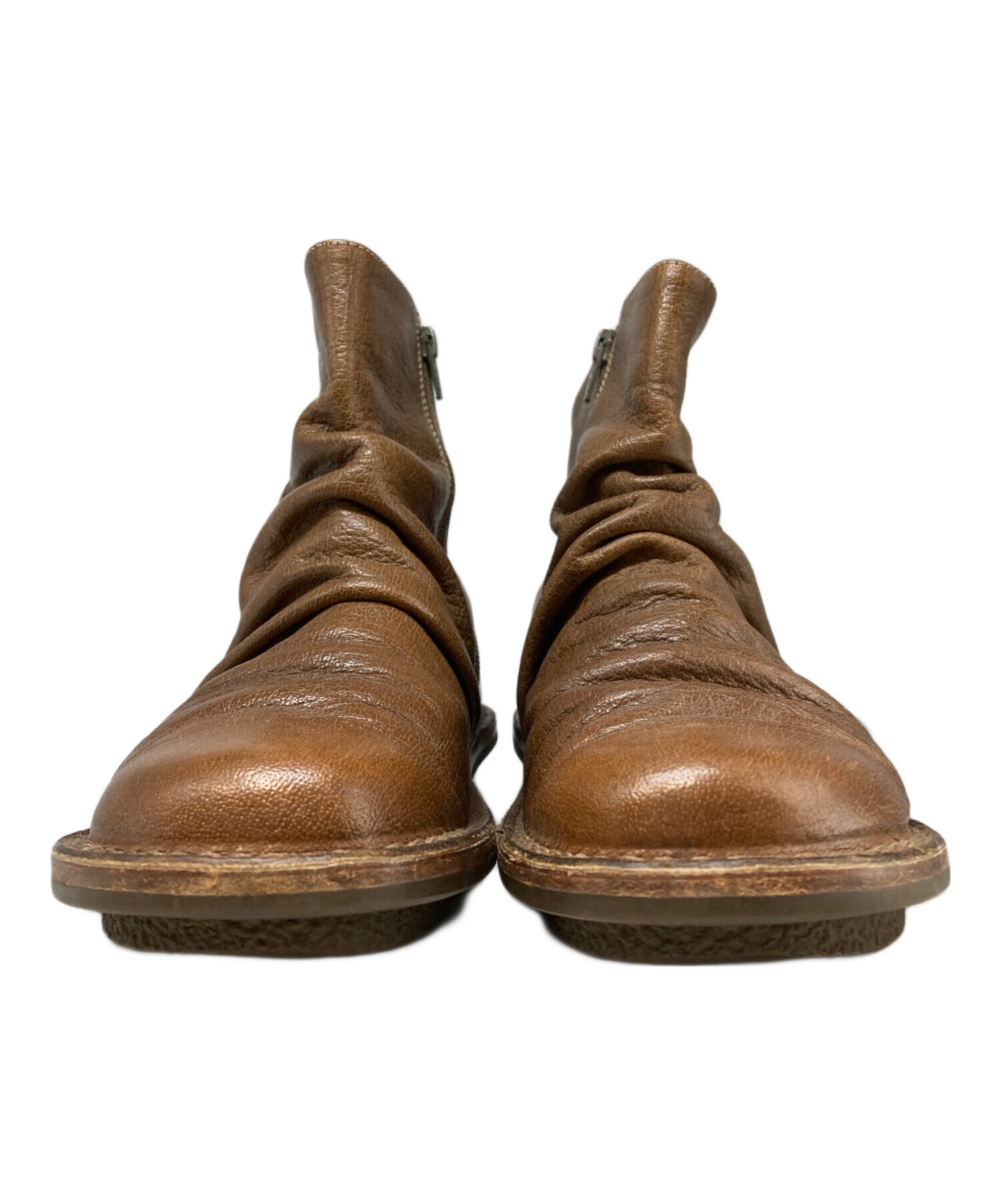 【レア】trippen レースアップブーツ サイズ39 ブラウン レザー 中古・古着通販】Trippen (トリッペン) PLEATS/サイドジップレザー