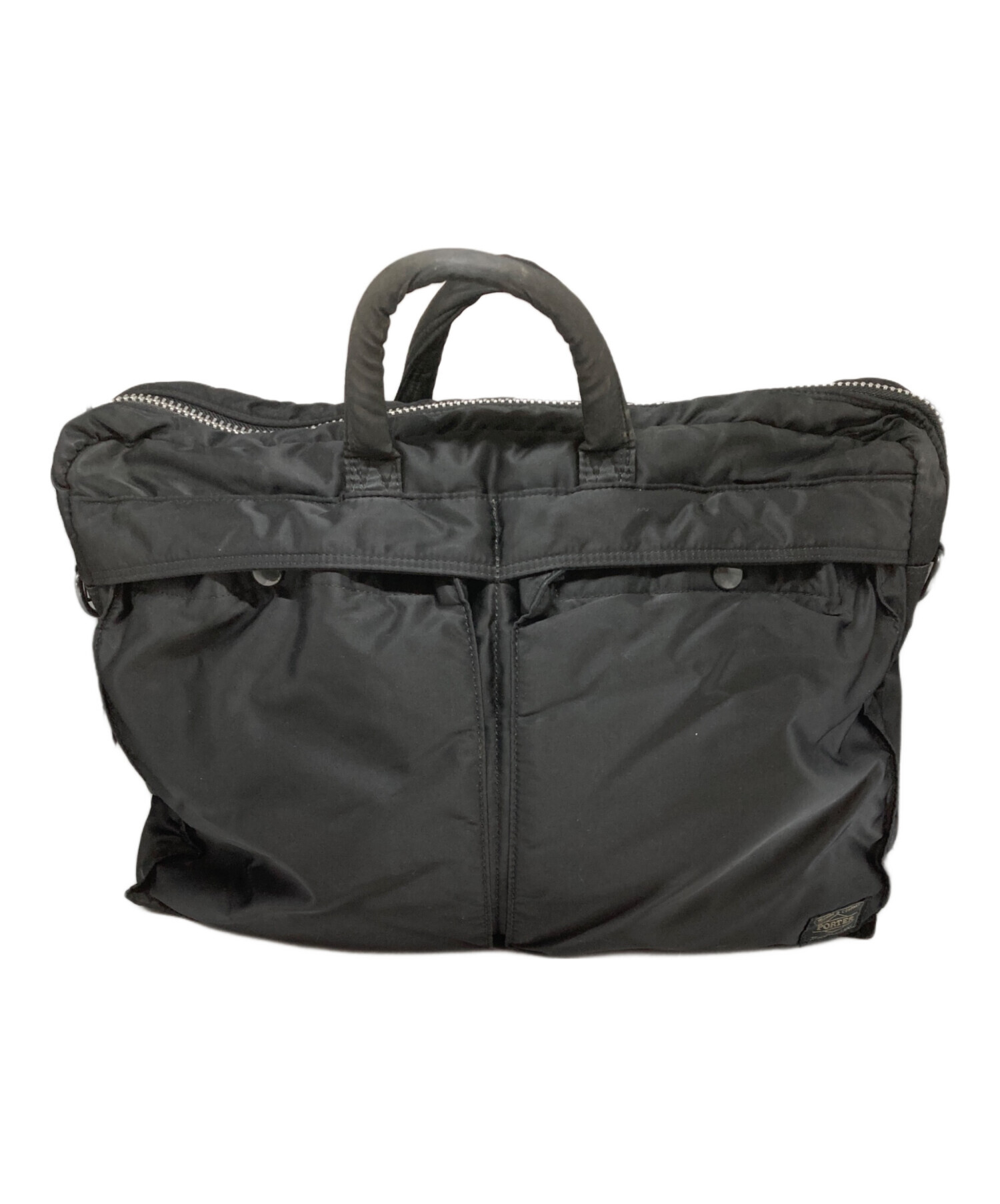 人気✨ポーター PORTER タンカー 2WAY 2層 ブラック 美品 大容量 中古・古着通販】PORTER (ポーター) タンカー2WAYバッグ ブラック