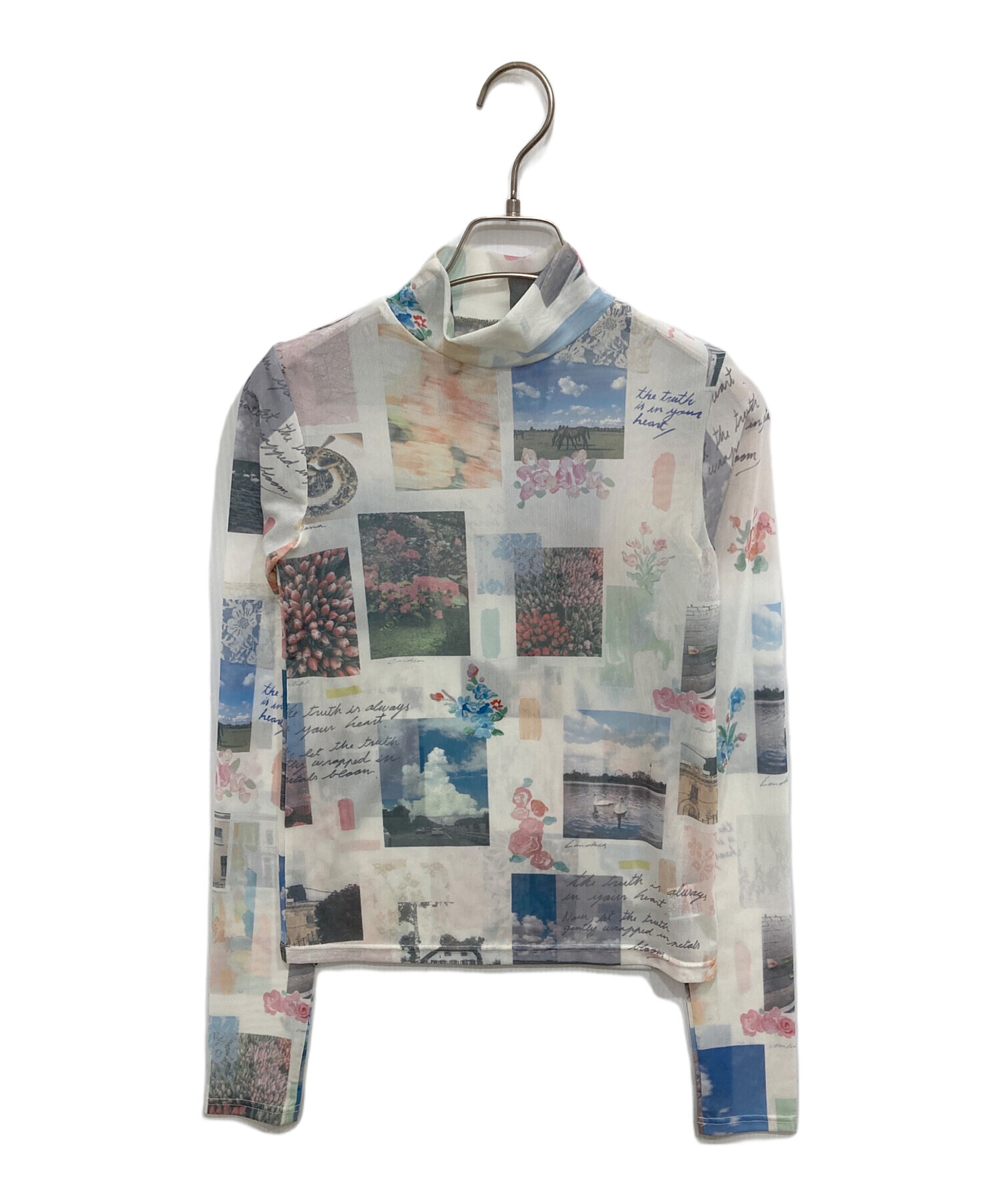 中古・古着通販】POPPY (ポピー) シースルーカットソー マルチカラー