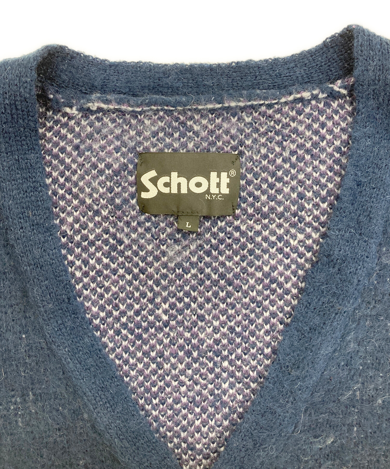 中古・古着通販】Schott (ショット) ファイヤーモヘアカーディガン