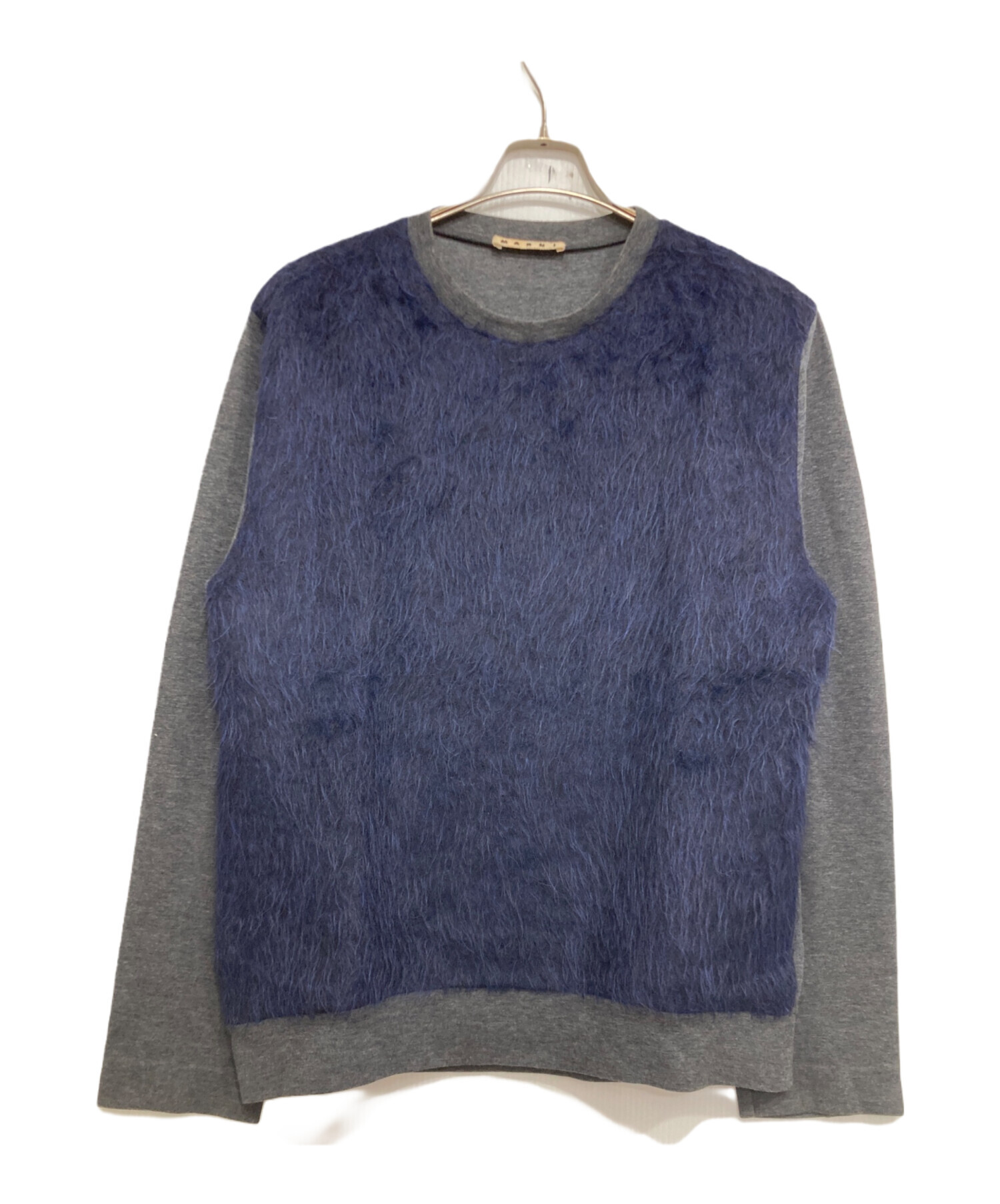 中古・古着通販】MARNI (マルニ) ファーパネルニット ネイビー サイズ