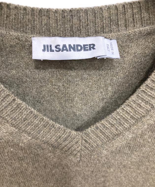 中古・古着通販】JIL SANDER (ジルサンダー) Vネックニット カーキ