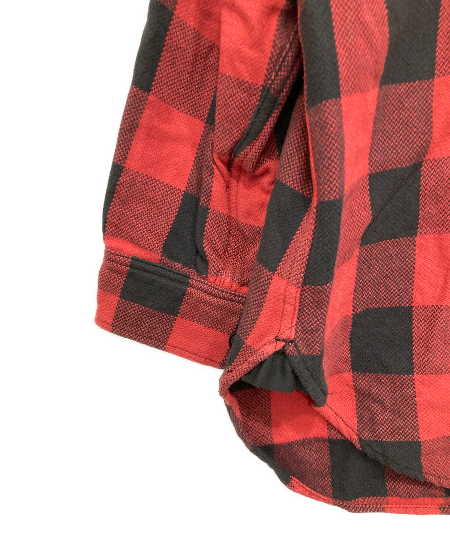 メンズ YAECA × WOOLRICH ウール チェック コート レッド 1 日本製