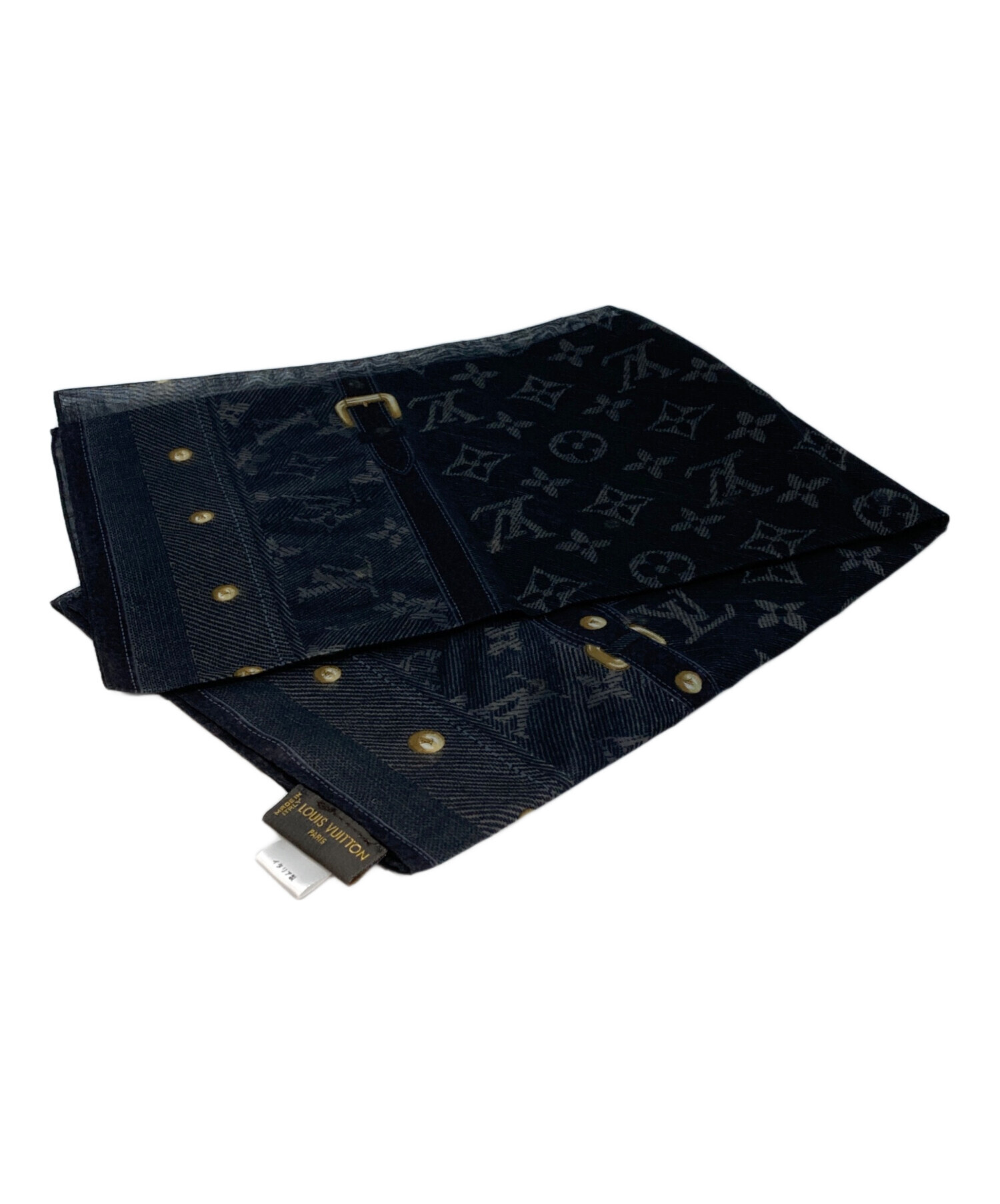 ルイヴィトン モノグラム ショール M75242 ユニセックス ブルー LOUIS VUITTON 【中古】 【アパレル・小物】 LOUIS VUITTON - ルイヴィトン モノグラム ショール M75242 ユニ