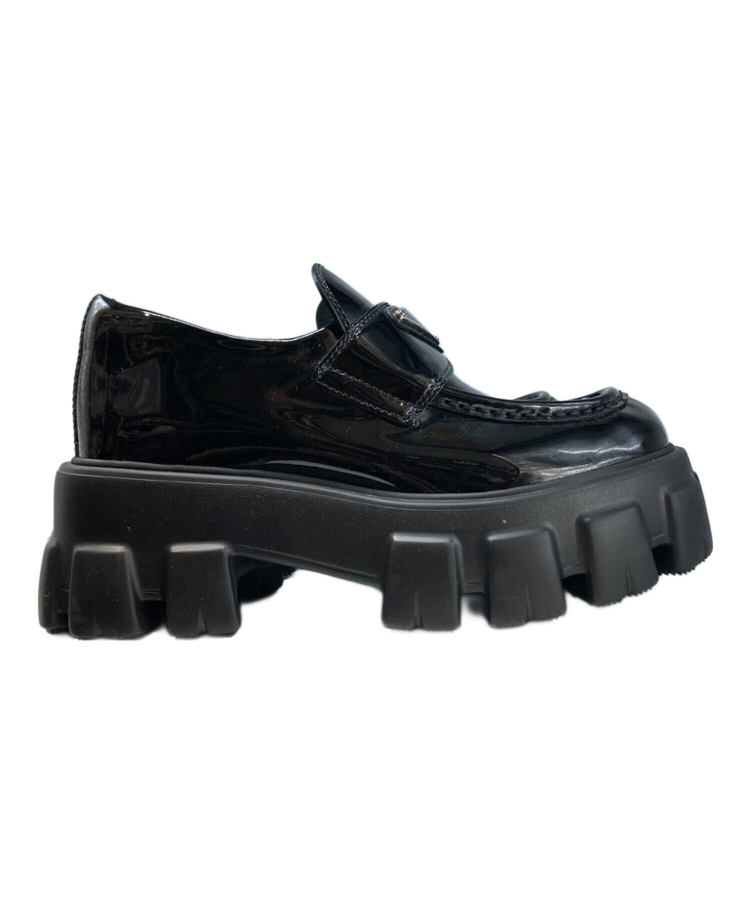 中古・古着通販】PRADA (プラダ) モノリスパテントレザーローファー