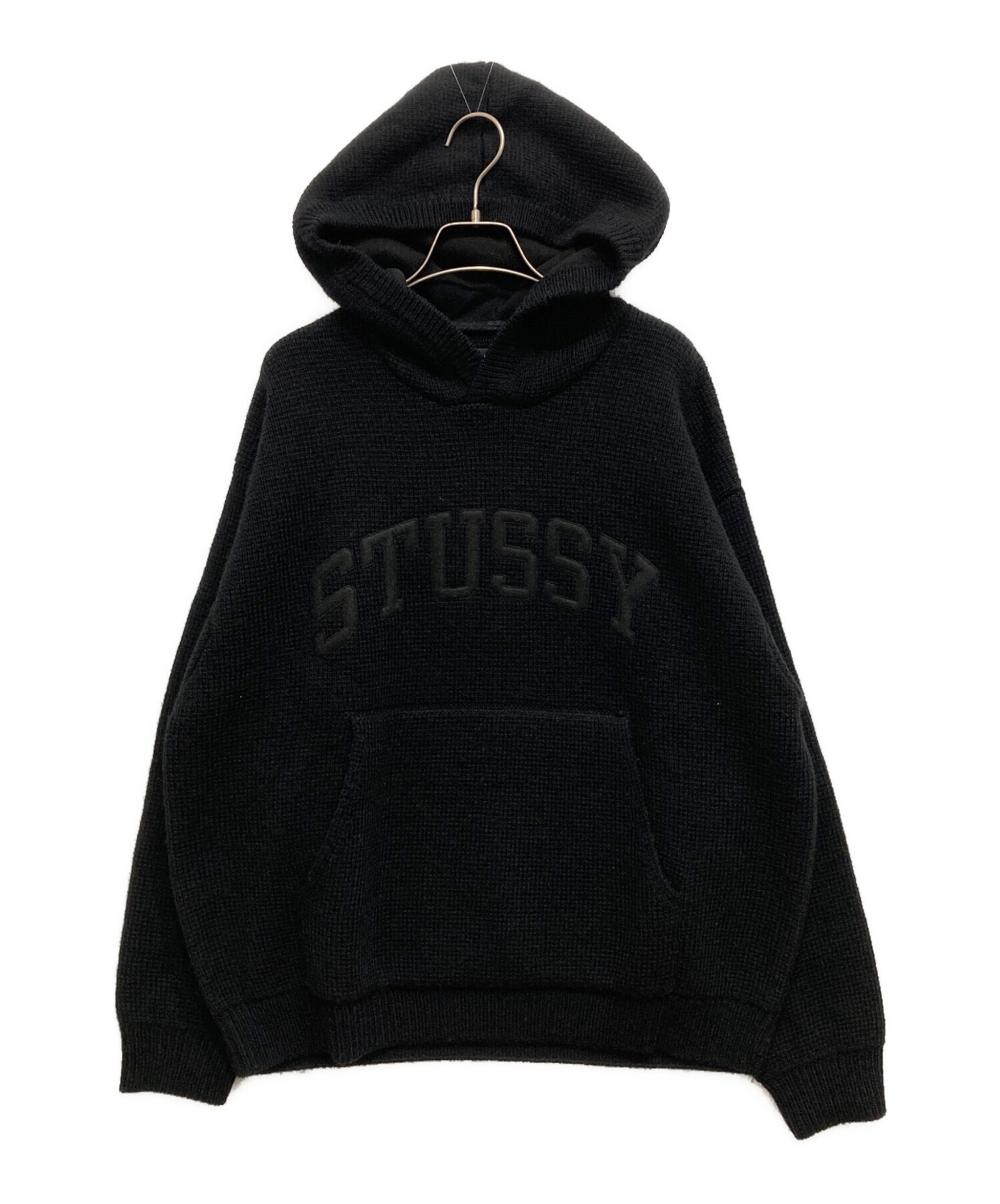 中古・古着通販】stussy (ステューシー) ニットパーカー ブラック 
