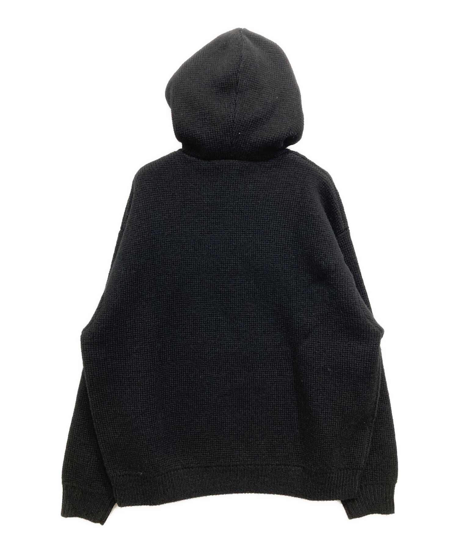 中古・古着通販】stussy (ステューシー) ニットパーカー ブラック 