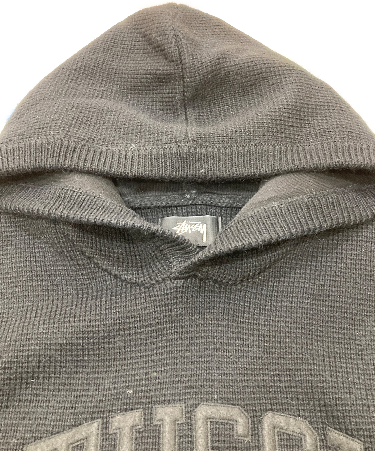 中古・古着通販】stussy (ステューシー) ニットパーカー ブラック 