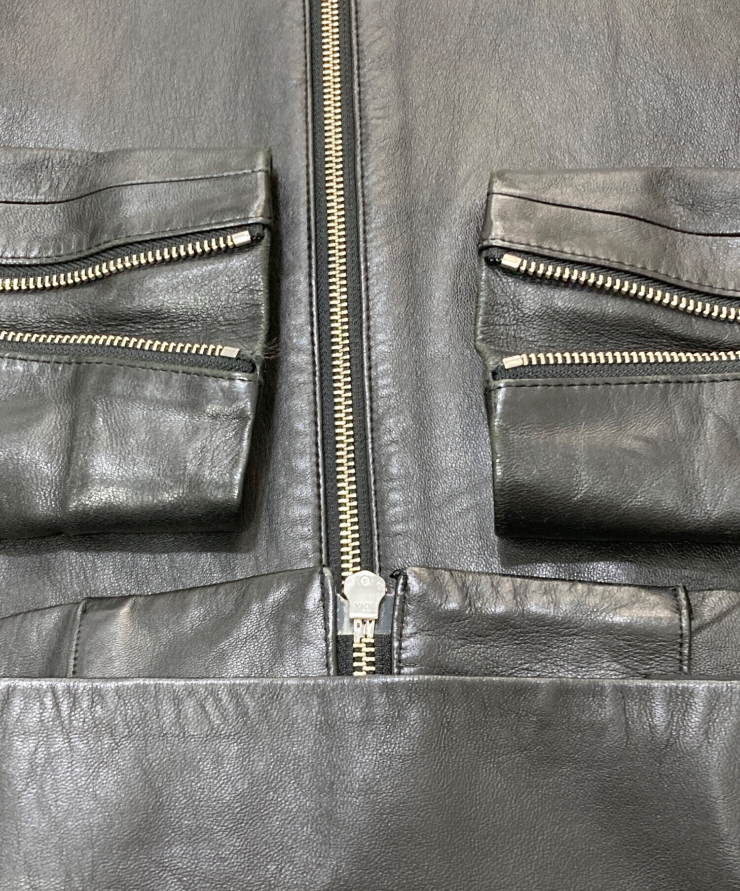 ADAM ET ROPE アダムエロペ ラムスキンシングルライダース　M-L 中古・古着通販】Adam et Rope (アダム エ ロペ) ラムレザーシングル