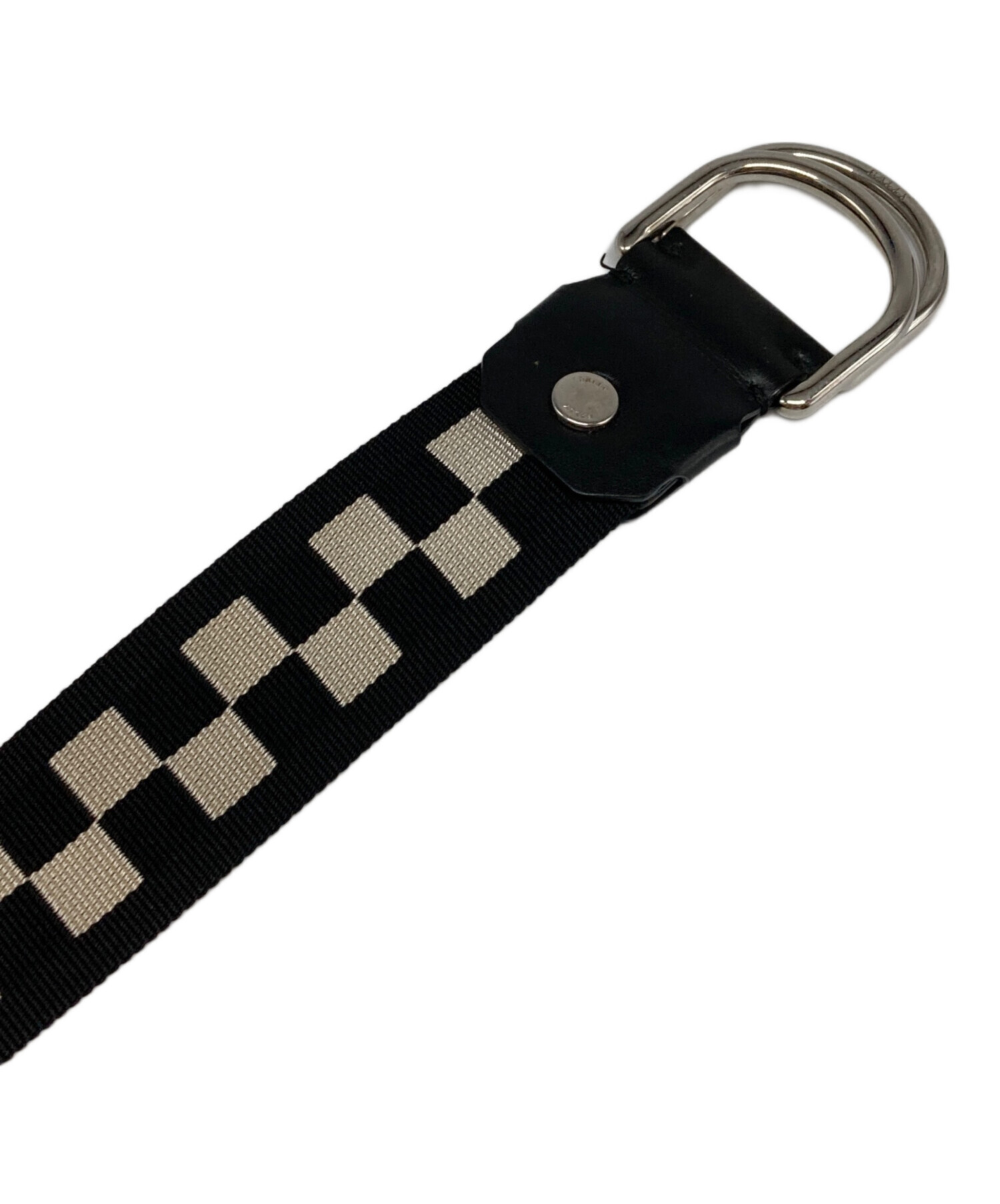 中古・古着通販】BALLY (バリー) チェック柄リングベルト ブラック