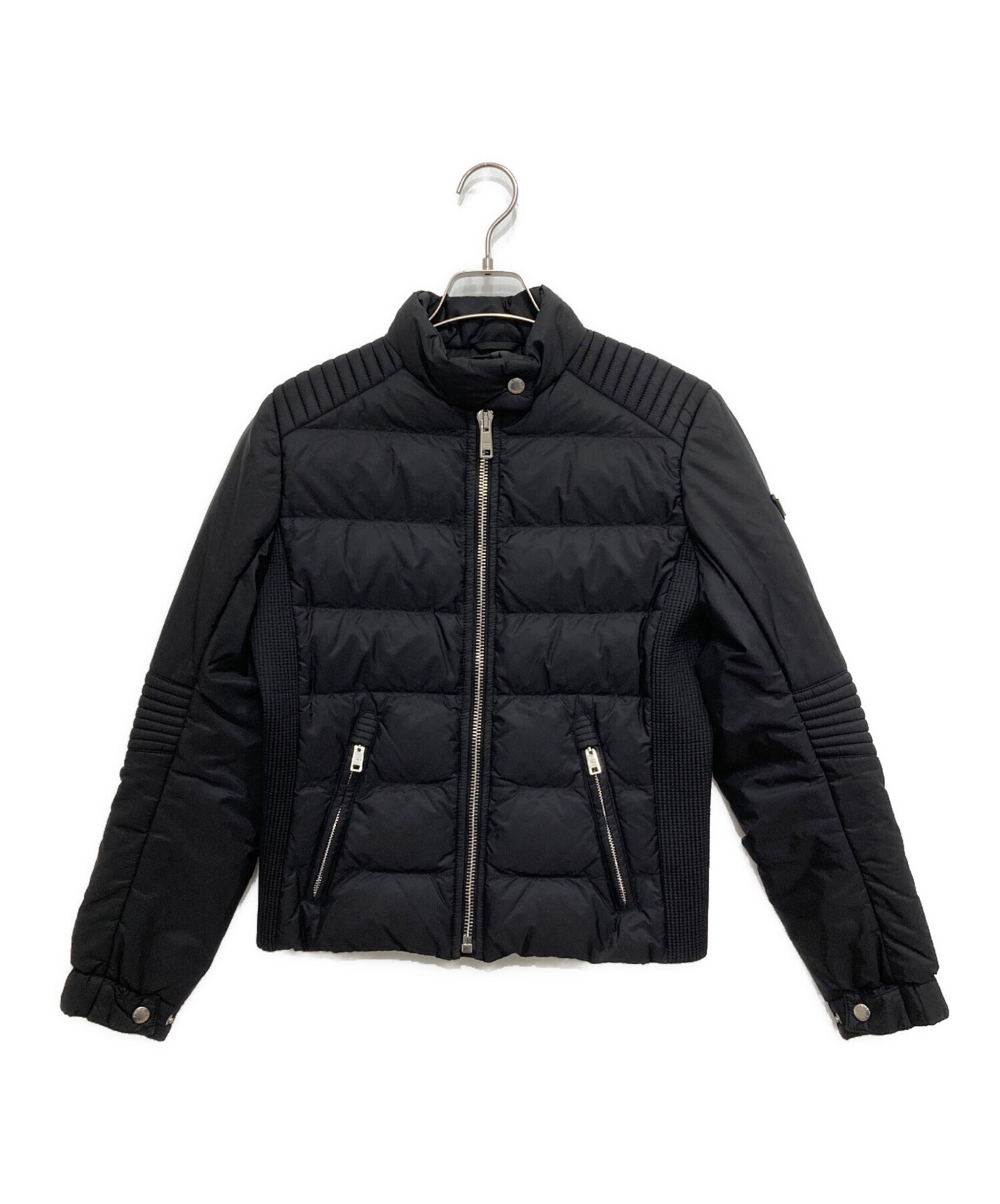 プラダのエムブレムライダースダウンジャケット40 中古・古着通販】PRADA (プラダ) エムブレムライダース ダウン