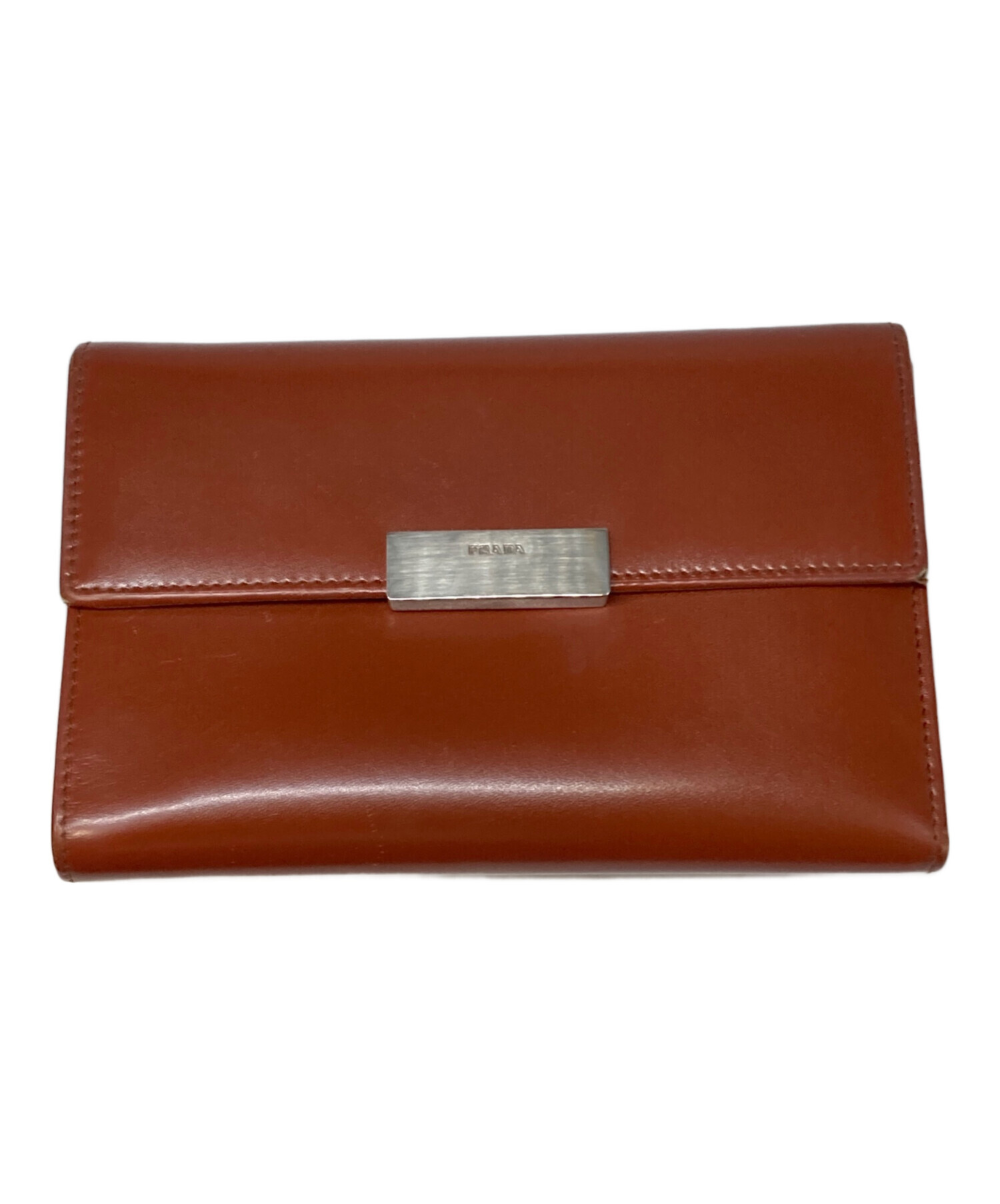 中古・古着通販】PRADA (プラダ) 三つ折り財布 ブラウン｜ブランド