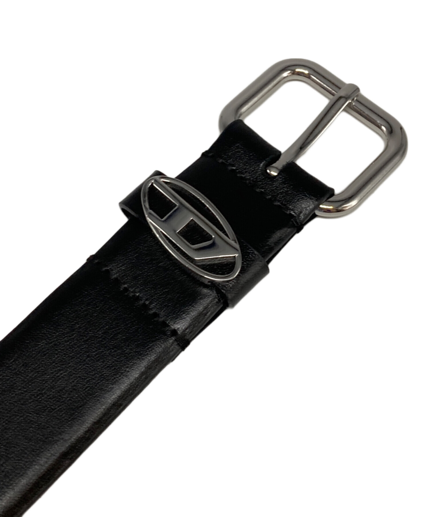 中古・古着通販】DIESEL (ディーゼル) ロゴプレートレザーベルト