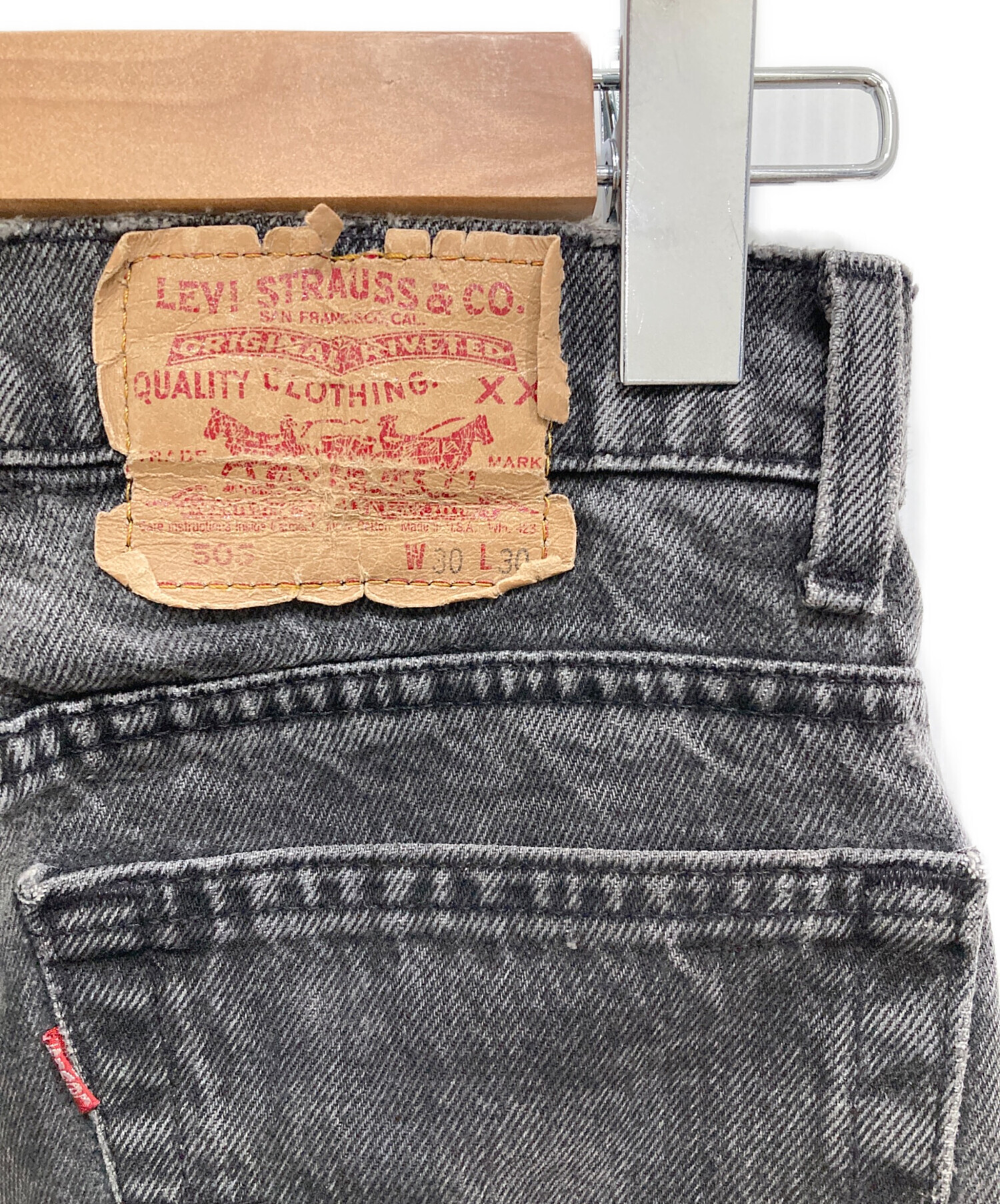 中古・古着通販】LEVI'S (リーバイス) 後染め550 ブラックデニムパンツ