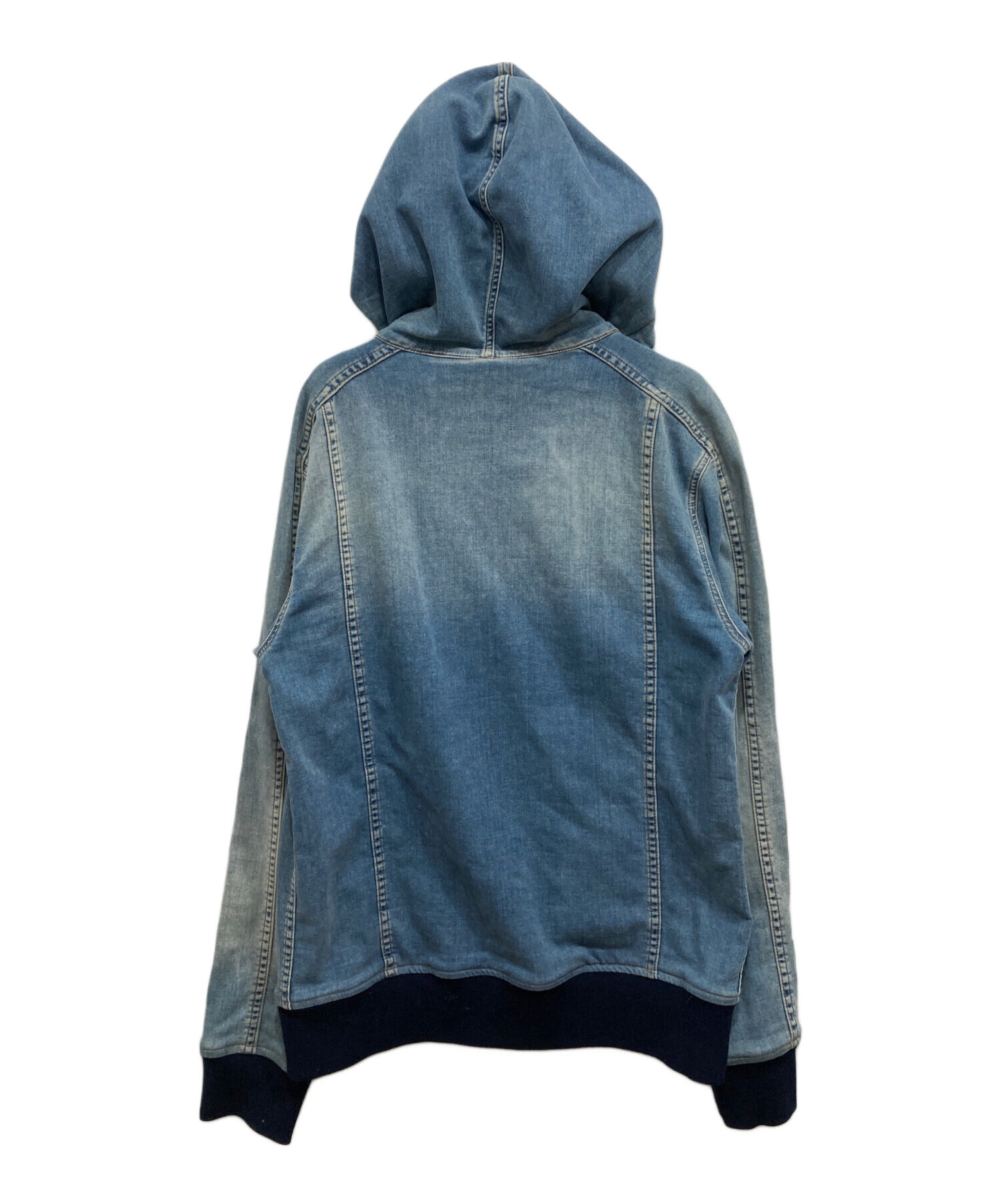 中古・古着通販】BALMAIN (バルマン) デニムジップパーカー ブルー