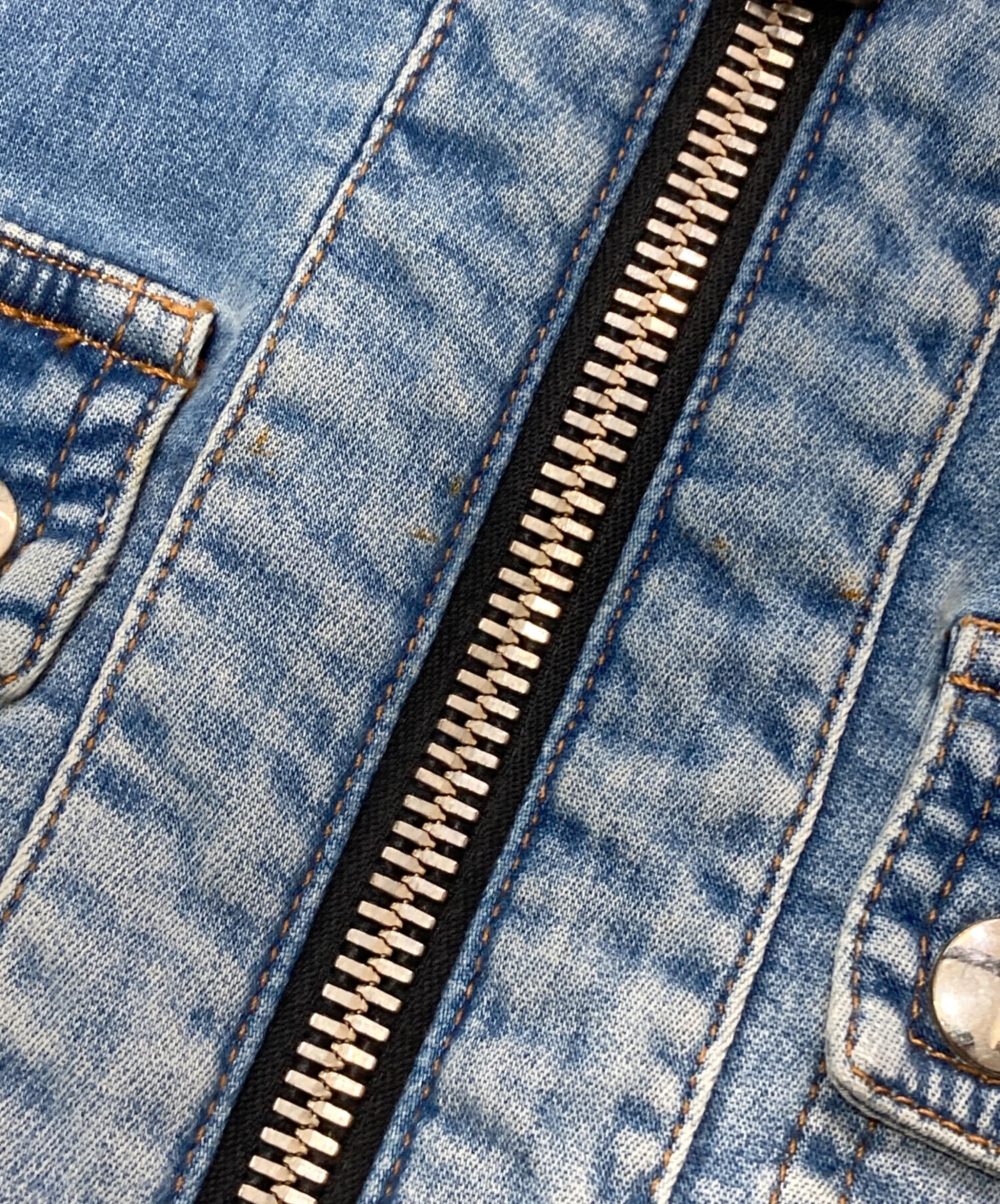 中古・古着通販】BALMAIN (バルマン) デニムジップパーカー ブルー