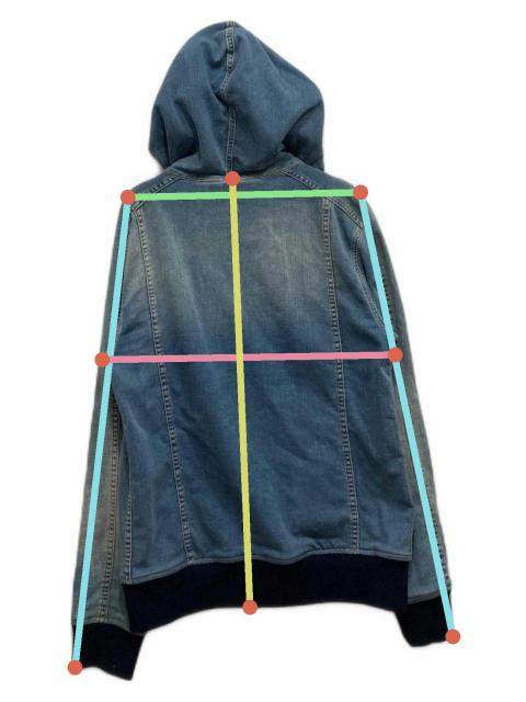 BALMAIN ハーフジップパーカー 中古・古着通販】BALMAIN (バルマン) デニムジップパーカー ブルー