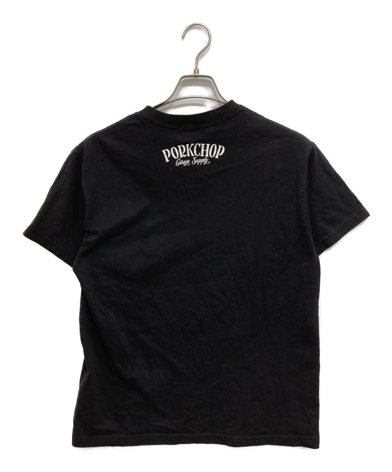 Mサイズ ポークチョップ　Tシャツ 中古・古着通販】PORKCHOP (ポークチョップ) プリントTシャツ ブラック