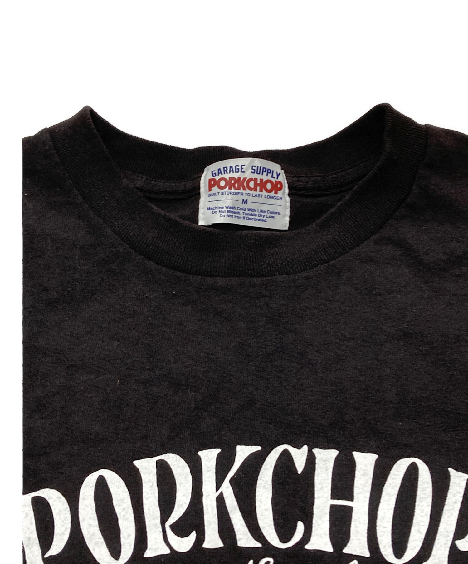 中古・古着通販】PORKCHOP (ポークチョップ) プリントTシャツ ブラック