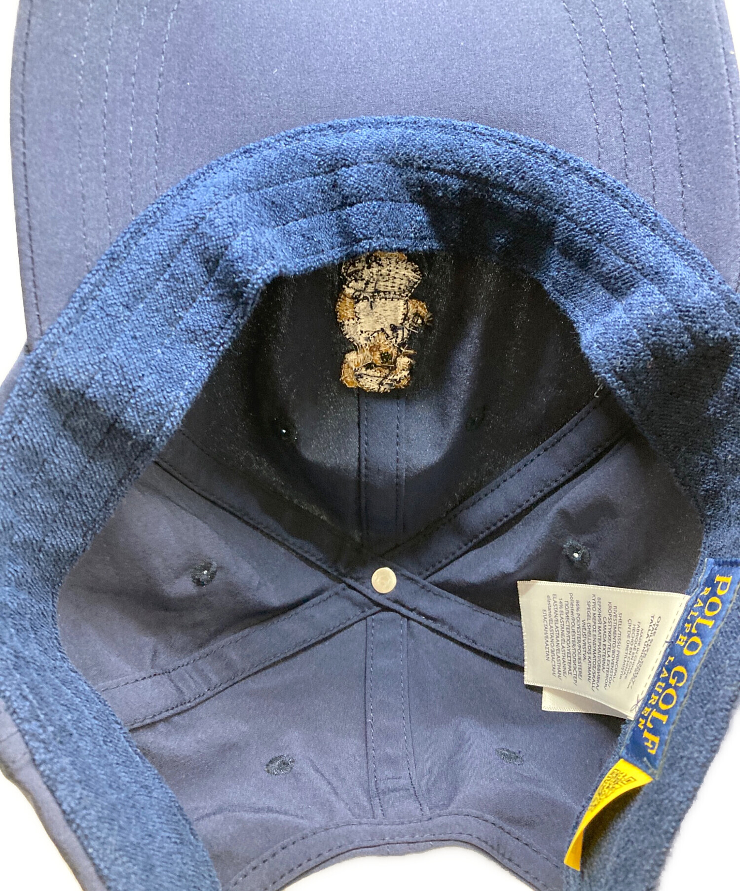 POLO GOLF ポロ ゴルフ キャップ ONE SIZE ネイビー 刺繍 中古・古着通販】POLO RALPH LAUREN (ポロ・ラルフローレン) ポロベア