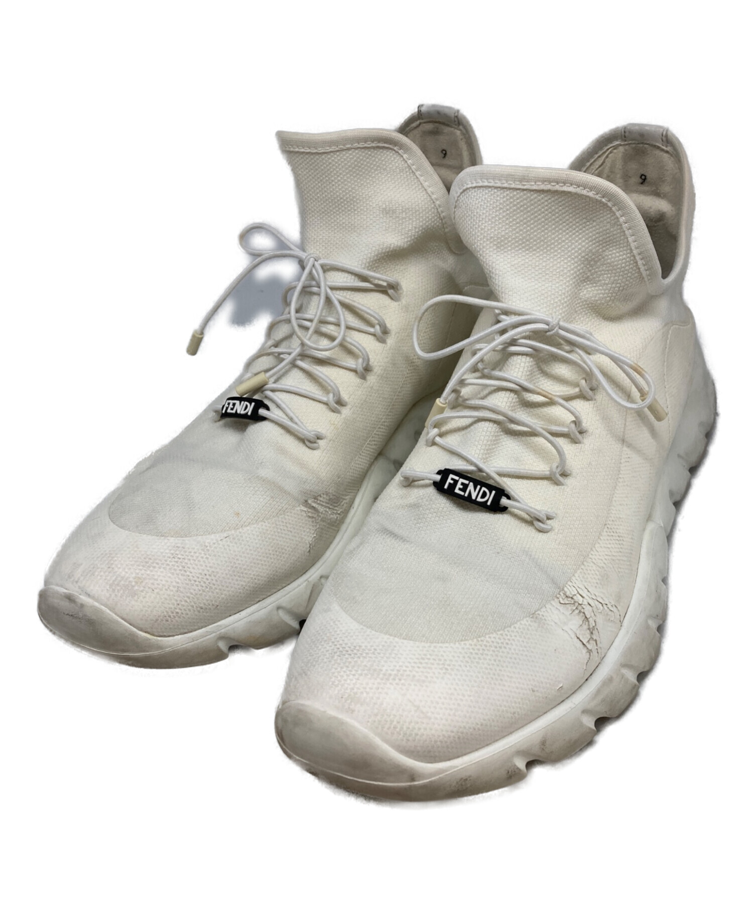 中古・古着通販】FENDI (フェンディ) ハイカットスニーカー ホワイト 