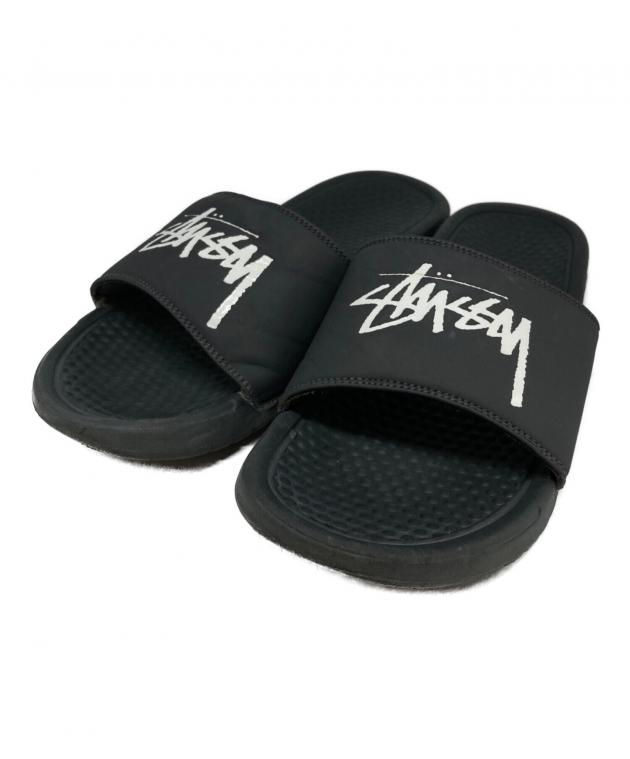 Stussy Nike ブラック サンダル 中古・古着通販】NIKE (ナイキ) stussy (ステューシー) Benassi Slide