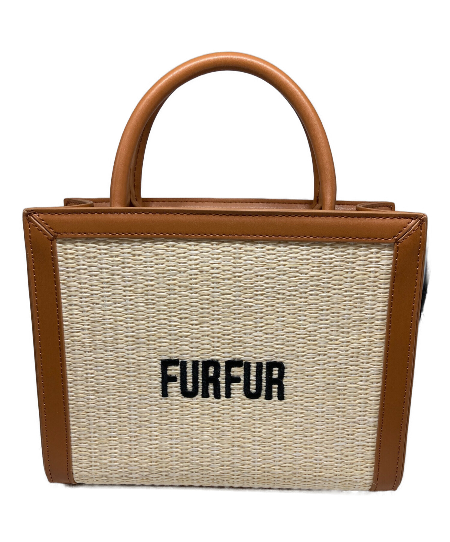 中古・古着通販】furfur (ファーファー) ラフィアロゴトートバッグ 