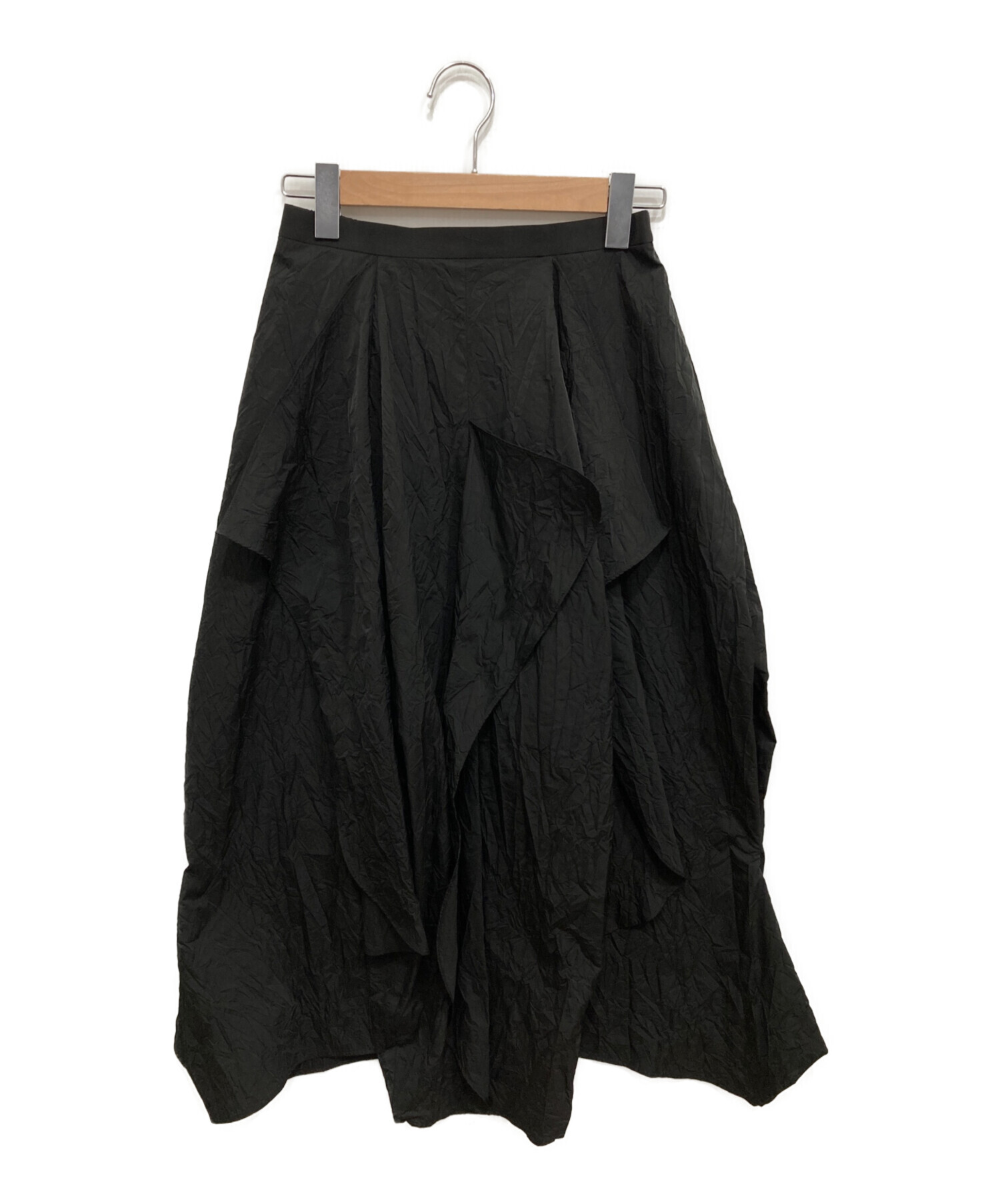エンフォルド ENFOLD CURVE-PARTS SKIRT ブラック 36 中古・古着通販】ENFOLD (エンフォルド) CURVE PARTS SKIRT ブラック