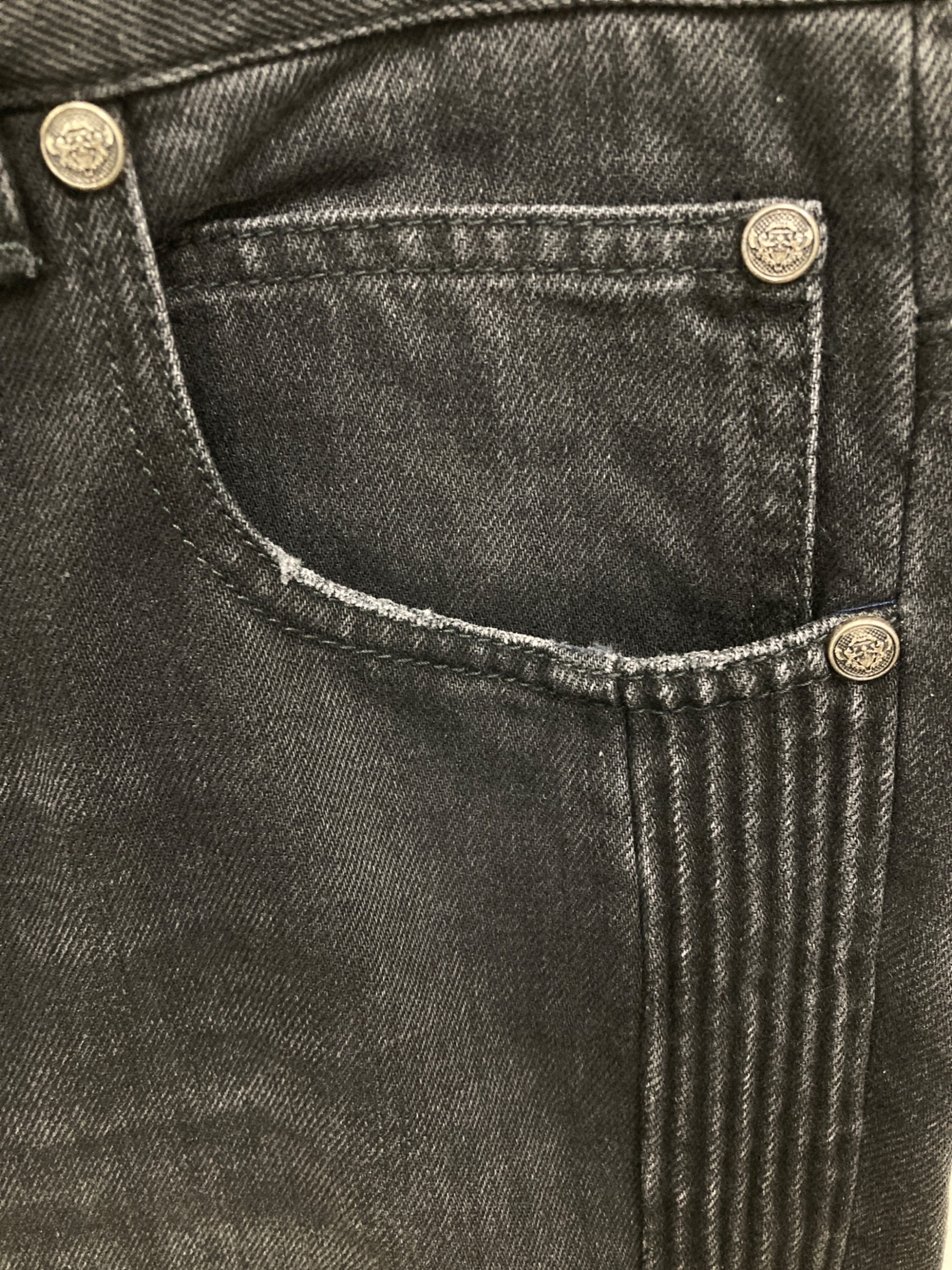 中古・古着通販】BALMAIN (バルマン) バイカーデニム ブラック サイズ 