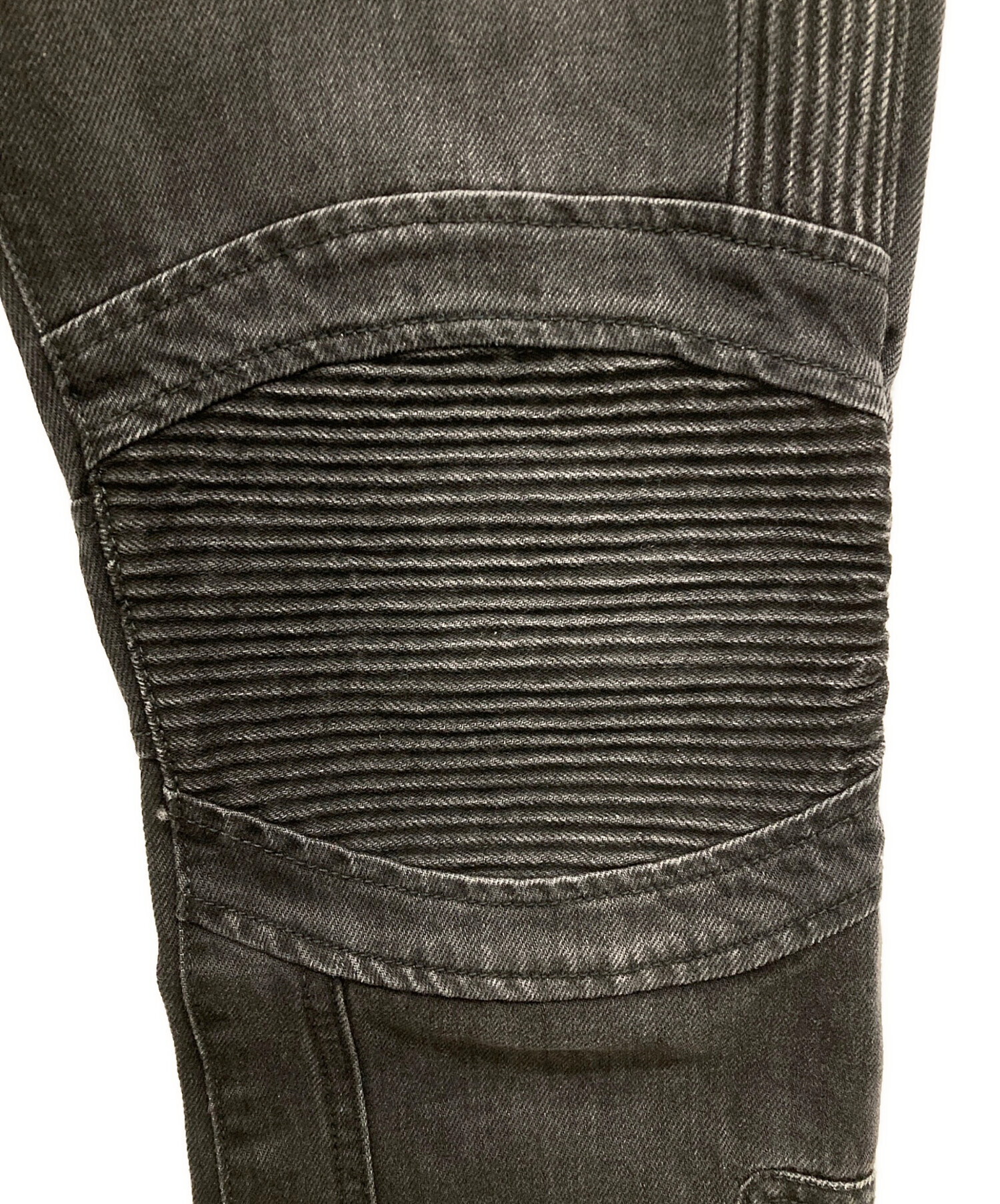 中古・古着通販】BALMAIN (バルマン) バイカーデニム ブラック サイズ 