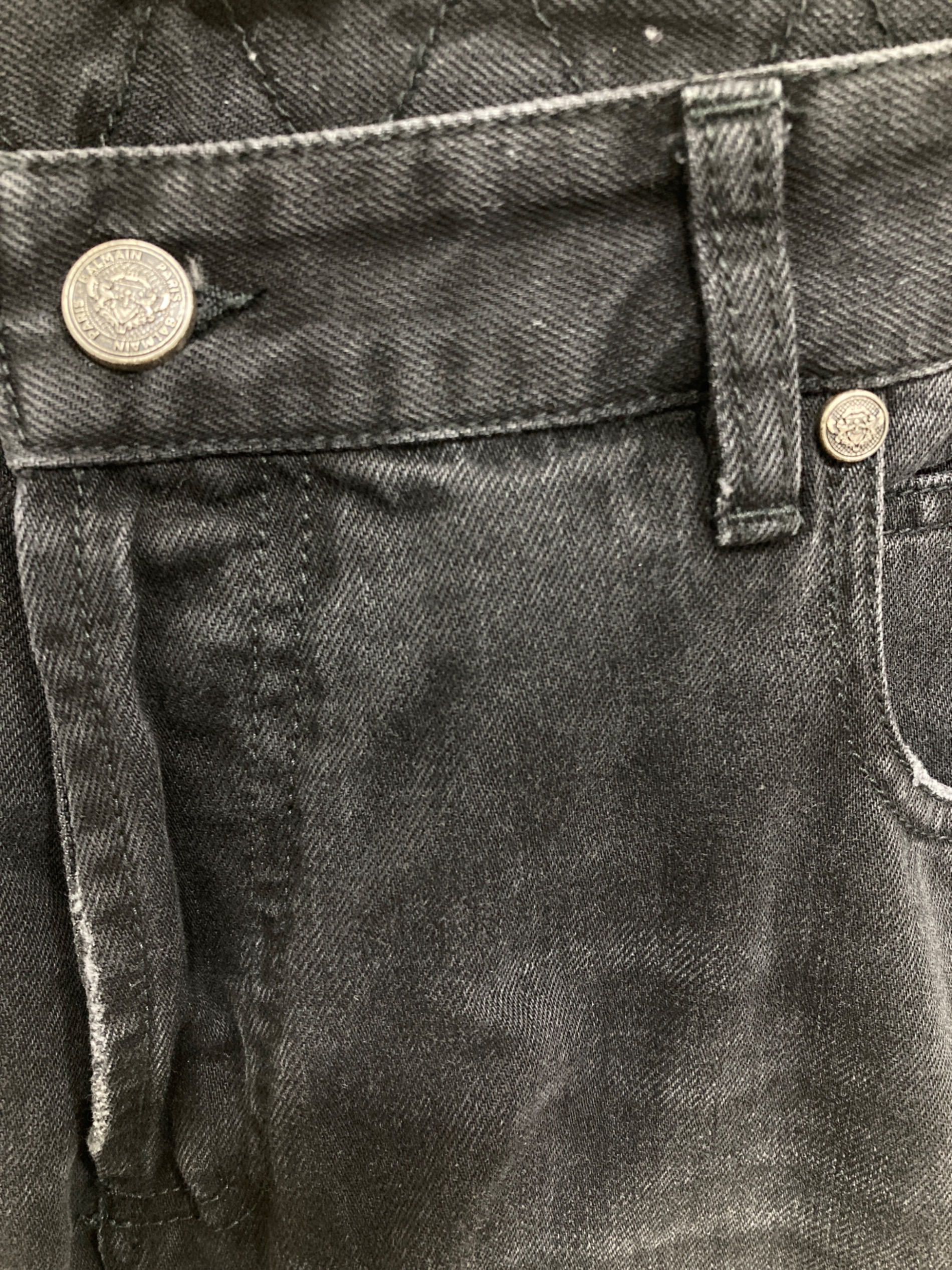 中古・古着通販】BALMAIN (バルマン) バイカーデニム ブラック サイズ 